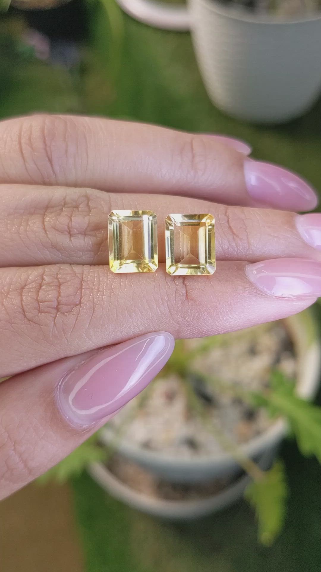 6.15&nbsp;Ct.Tw.Total Carat Weight Citrine Pair from Brazil Size Video