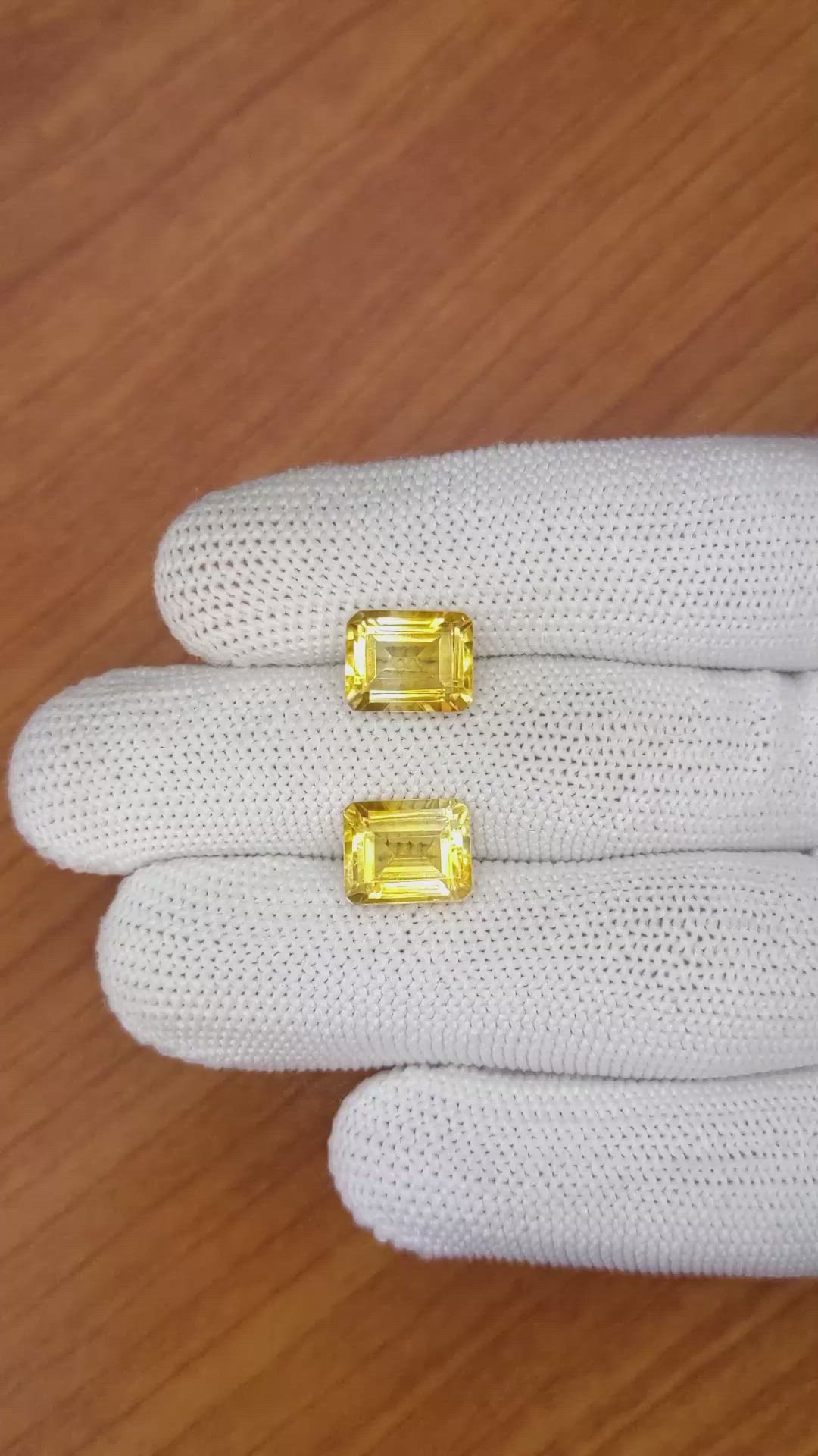 6.83&nbsp;Ct.Tw.Total Carat Weight Citrine Pair from Brazil Size Video