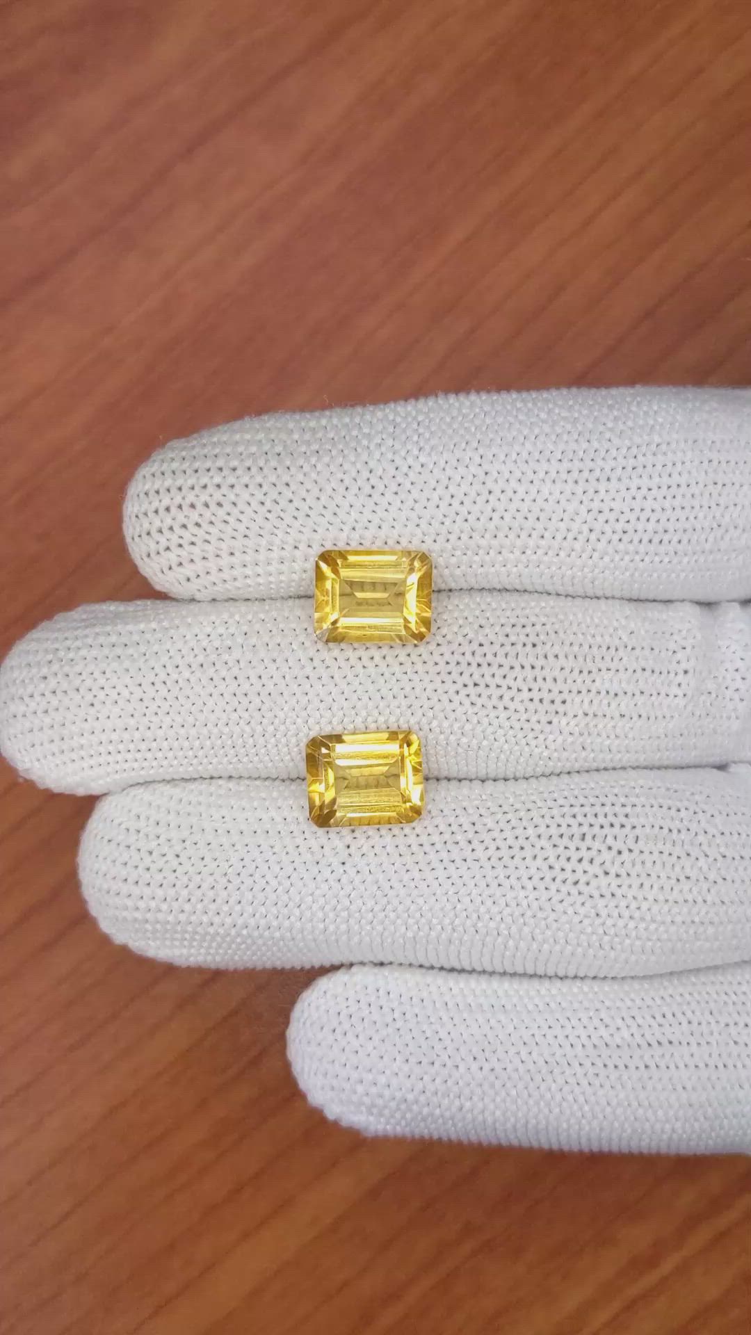 5.93&nbsp;Ct.Tw.Total Carat Weight Citrine Pair from Brazil Size Video