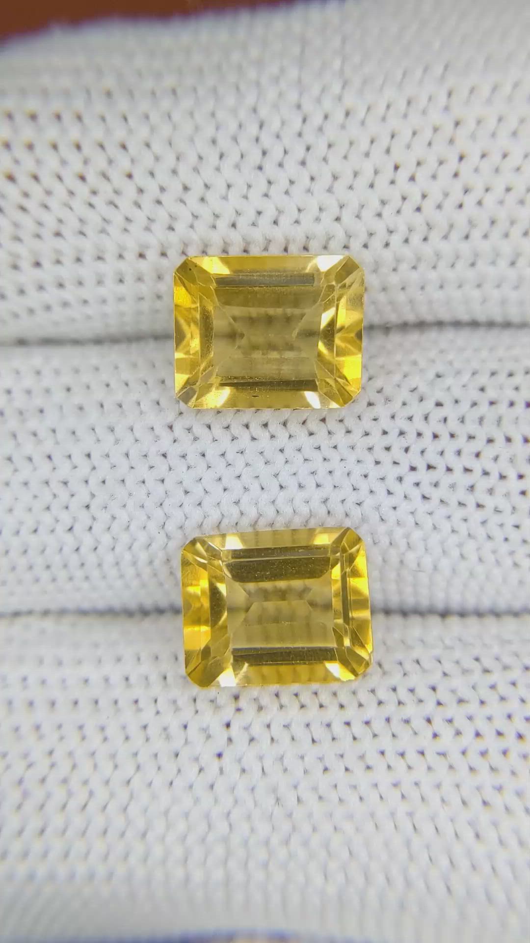 5.93&nbsp;Ct.Tw.Total Carat Weight Citrine Pair from Brazil Size Video