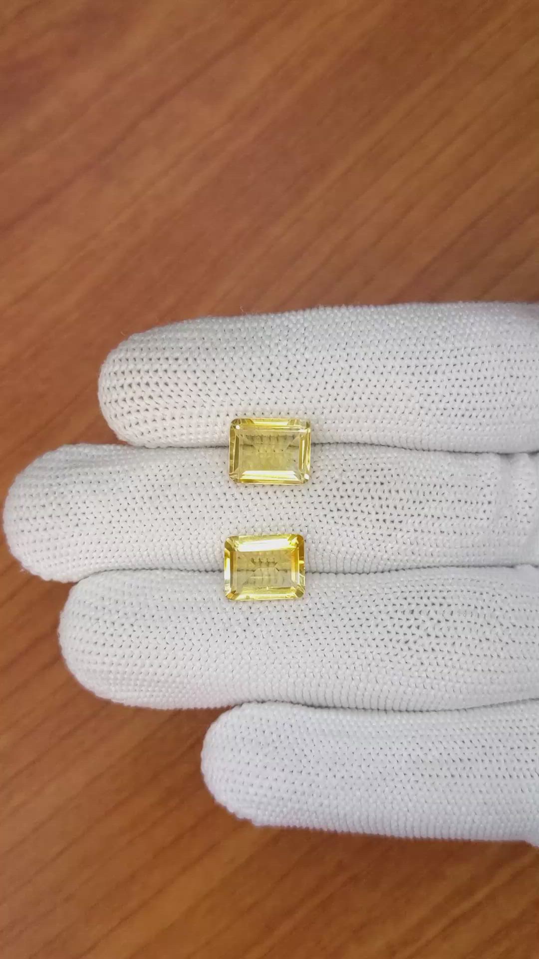 5.46&nbsp;Ct.Tw.Total Carat Weight Citrine Pair from Brazil Size Video