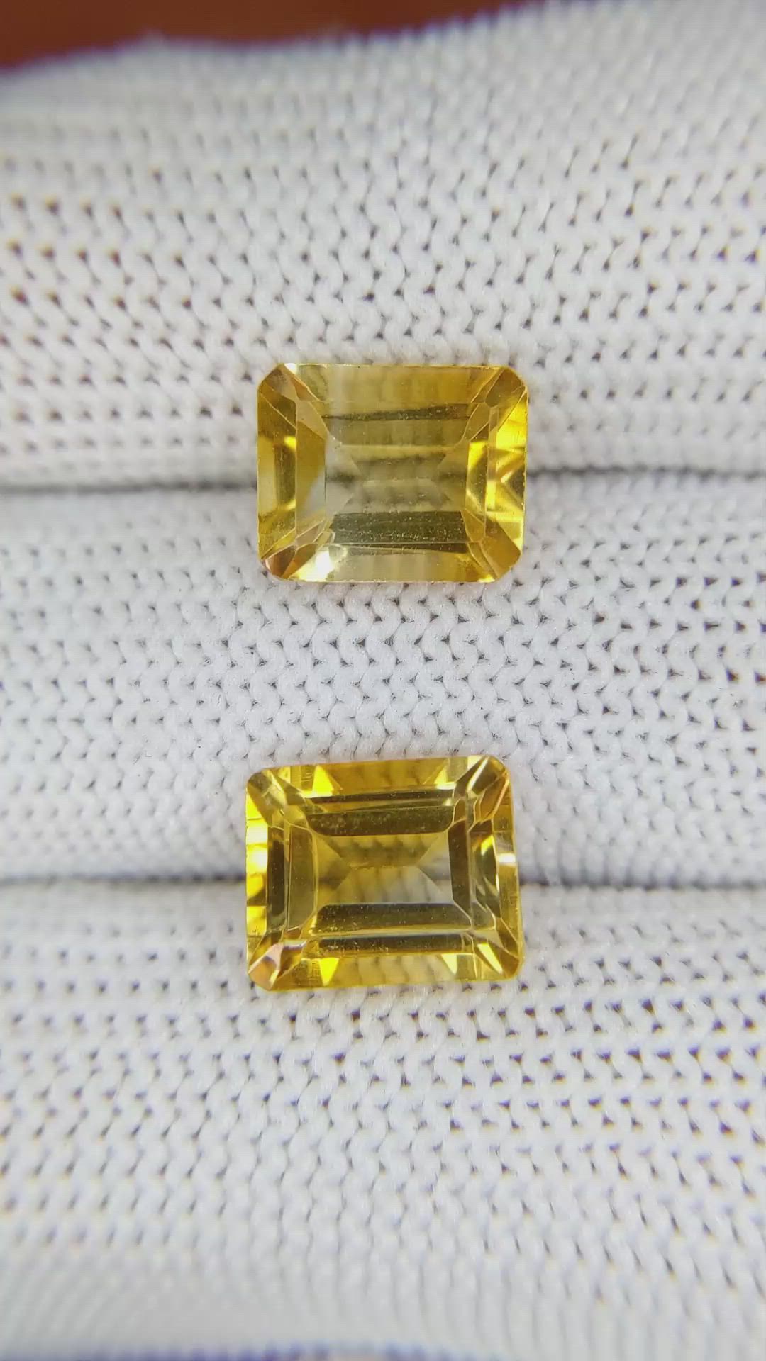 6.00 Ct.Tw.Total Carat Weight Citrine Pair from Brazil Size Video