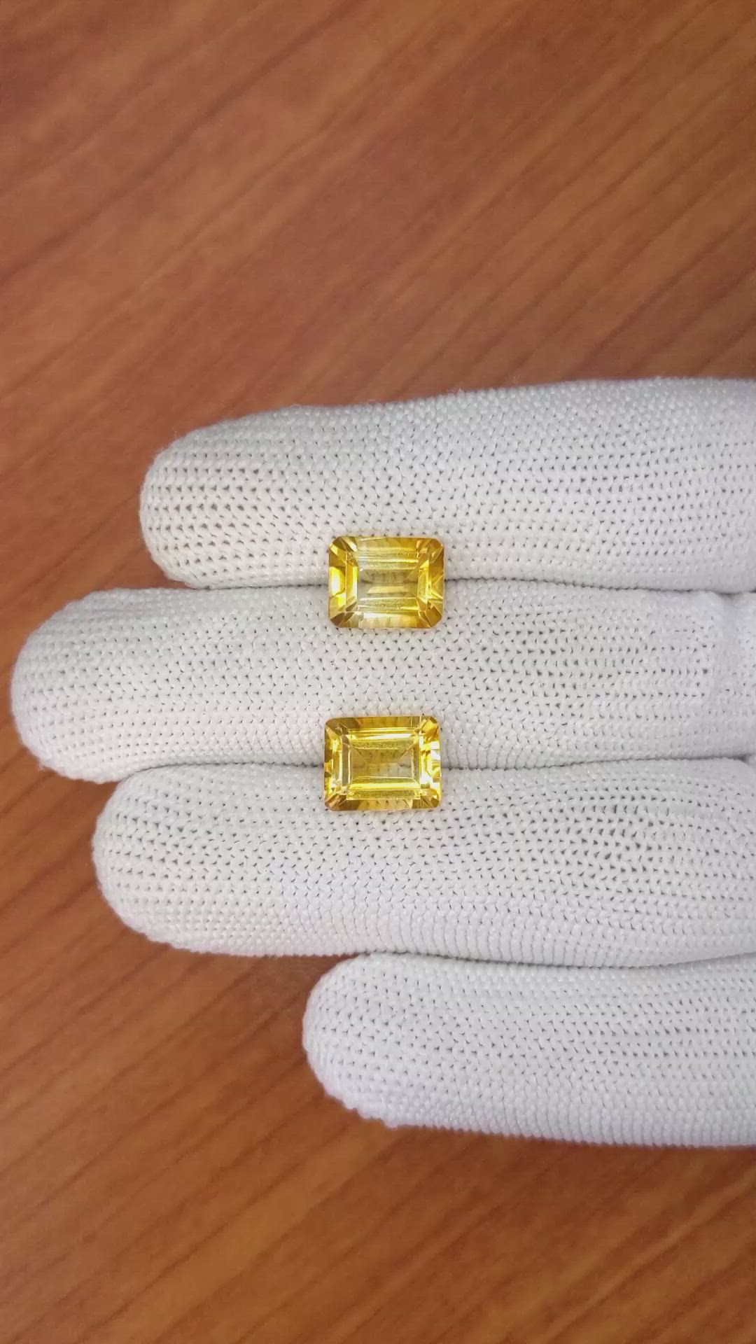 6.00 Ct.Tw.Total Carat Weight Citrine Pair from Brazil Size Video