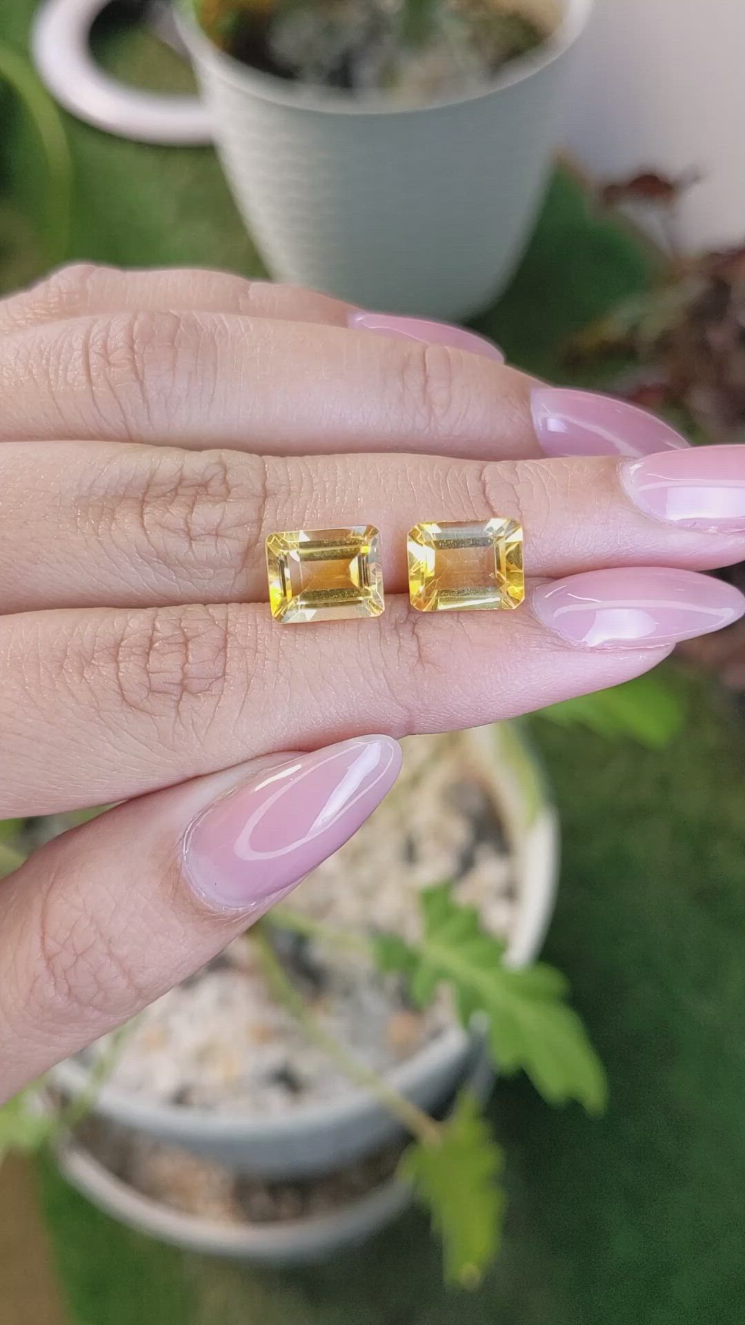 6.00 Ct.Tw.Total Carat Weight Citrine Pair from Brazil Size Video