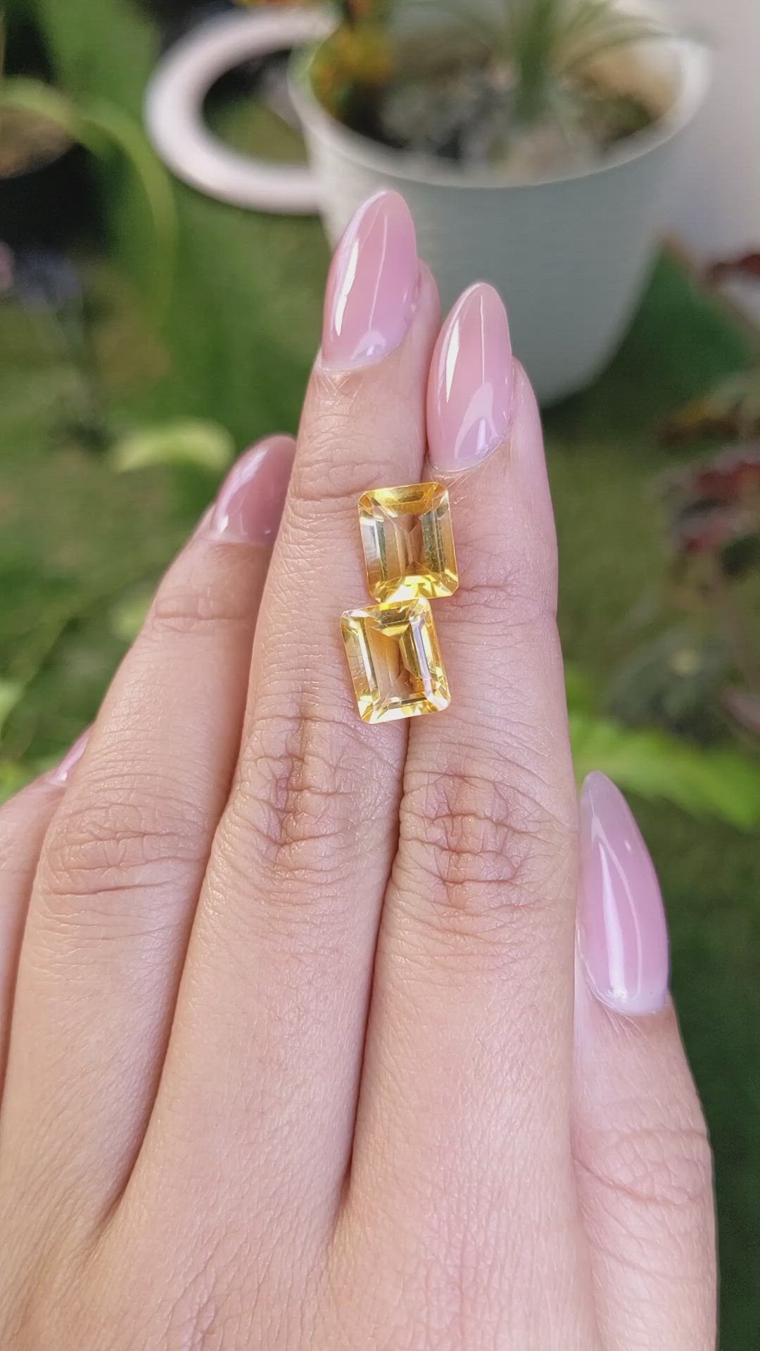 6.00 Ct.Tw.Total Carat Weight Citrine Pair from Brazil Size Video