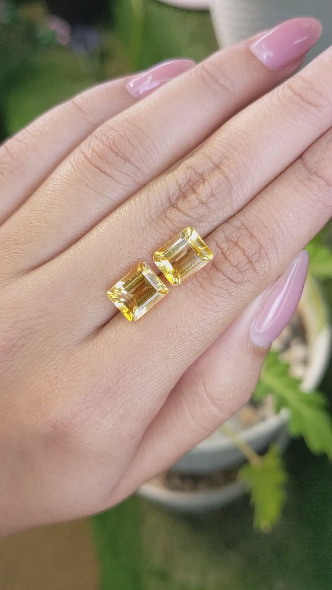 6.00 Ct.Tw.Total Carat Weight Citrine Pair from Brazil Size Video