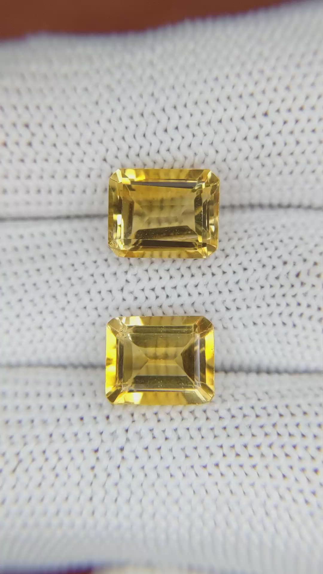 6.18&nbsp;Ct.Tw.Total Carat Weight Citrine Pair from Brazil Size Video
