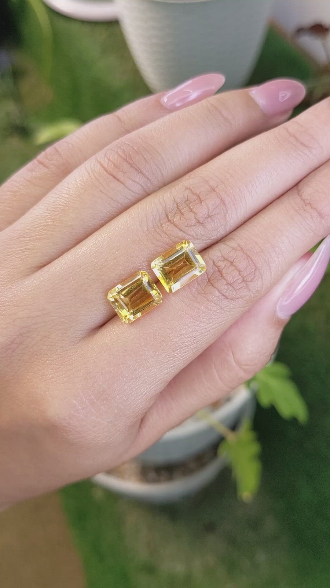 6.18&nbsp;Ct.Tw.Total Carat Weight Citrine Pair from Brazil Size Video