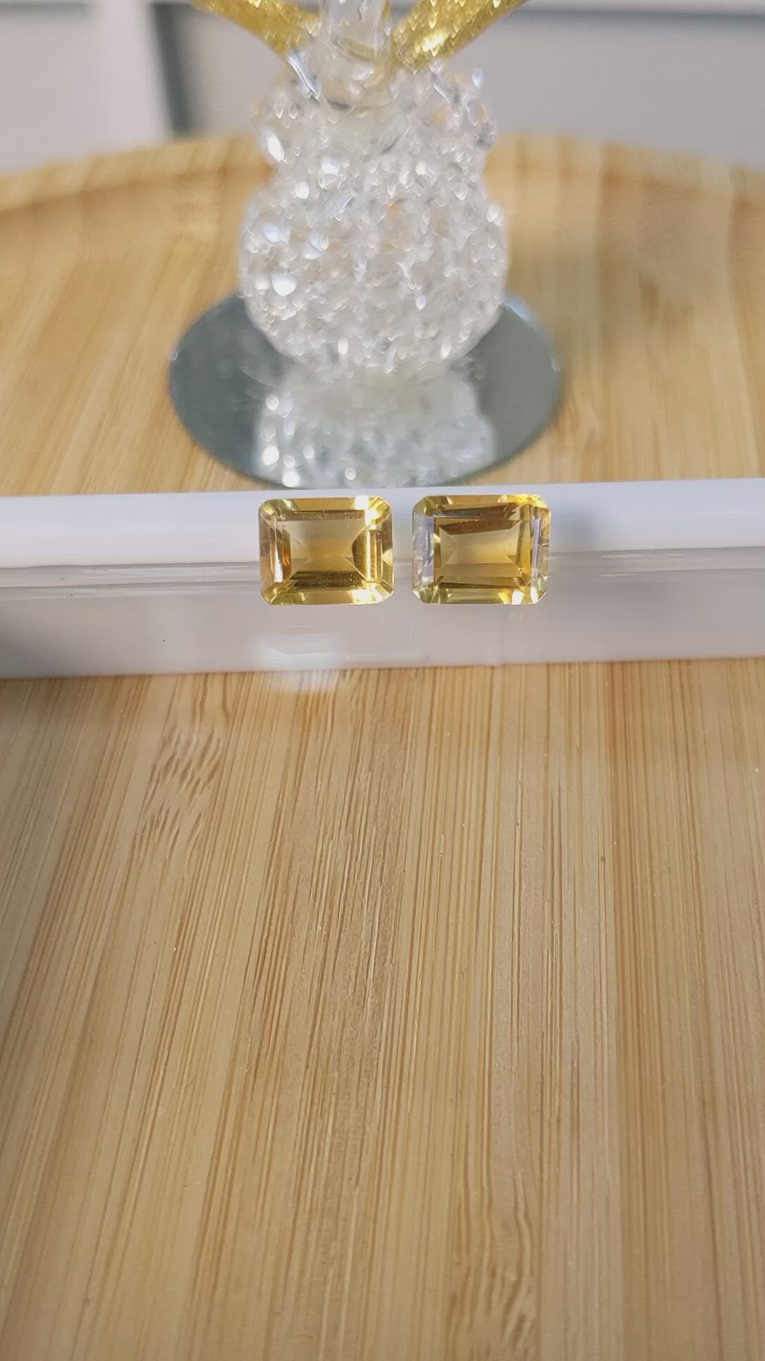 6.18&nbsp;Ct.Tw.Total Carat Weight Citrine Pair from Brazil Size Video