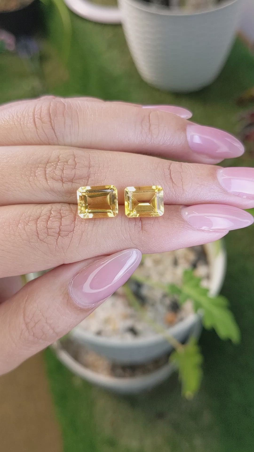 6.18&nbsp;Ct.Tw.Total Carat Weight Citrine Pair from Brazil Size Video