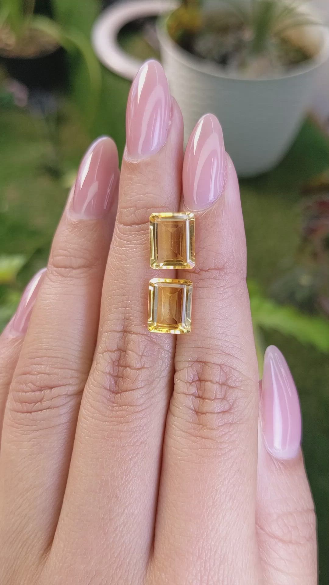 5.49 Ct.Tw.Total Carat Weight Citrine Pair from Brazil Size Video