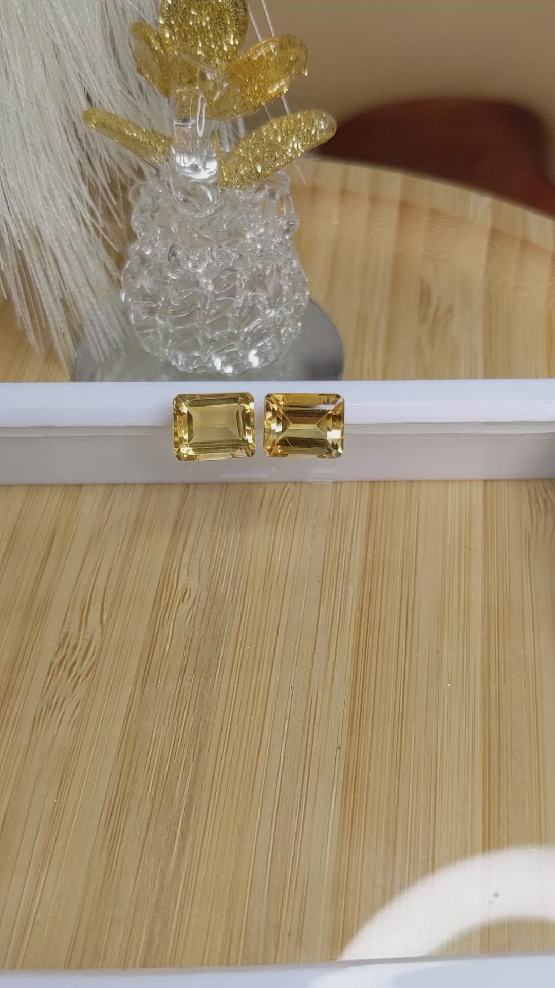 6.97&nbsp;Ct.Tw.Total Carat Weight Citrine Pair from Brazil Size Video