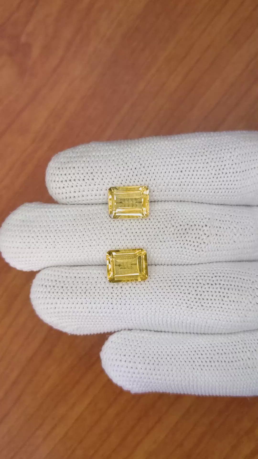 6.04&nbsp;Ct.Tw.Total Carat Weight Citrine Pair from Brazil Size Video
