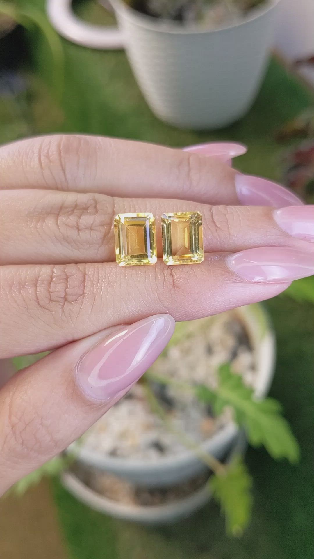 6.04&nbsp;Ct.Tw.Total Carat Weight Citrine Pair from Brazil Size Video