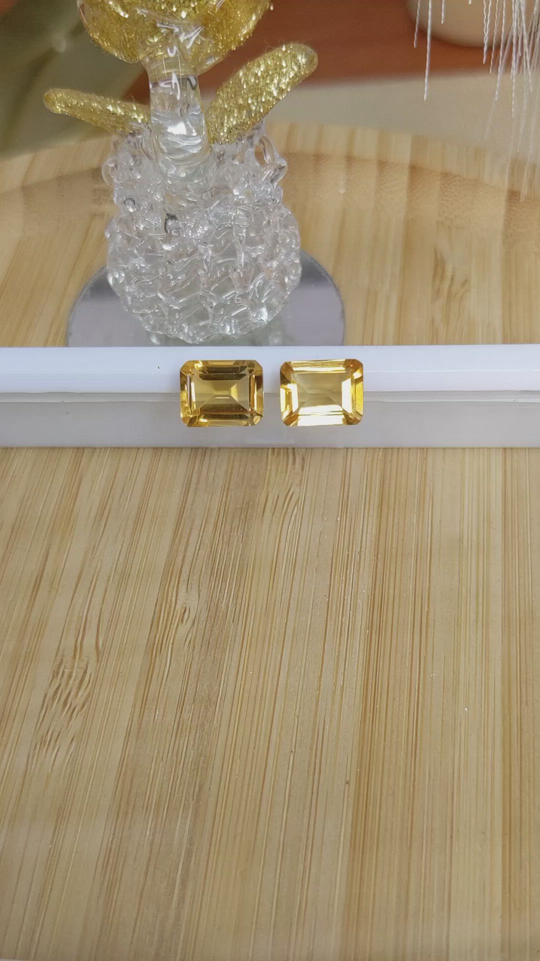 5.17&nbsp;Ct.Tw.Total Carat Weight Citrine Pair from Brazil Size Video