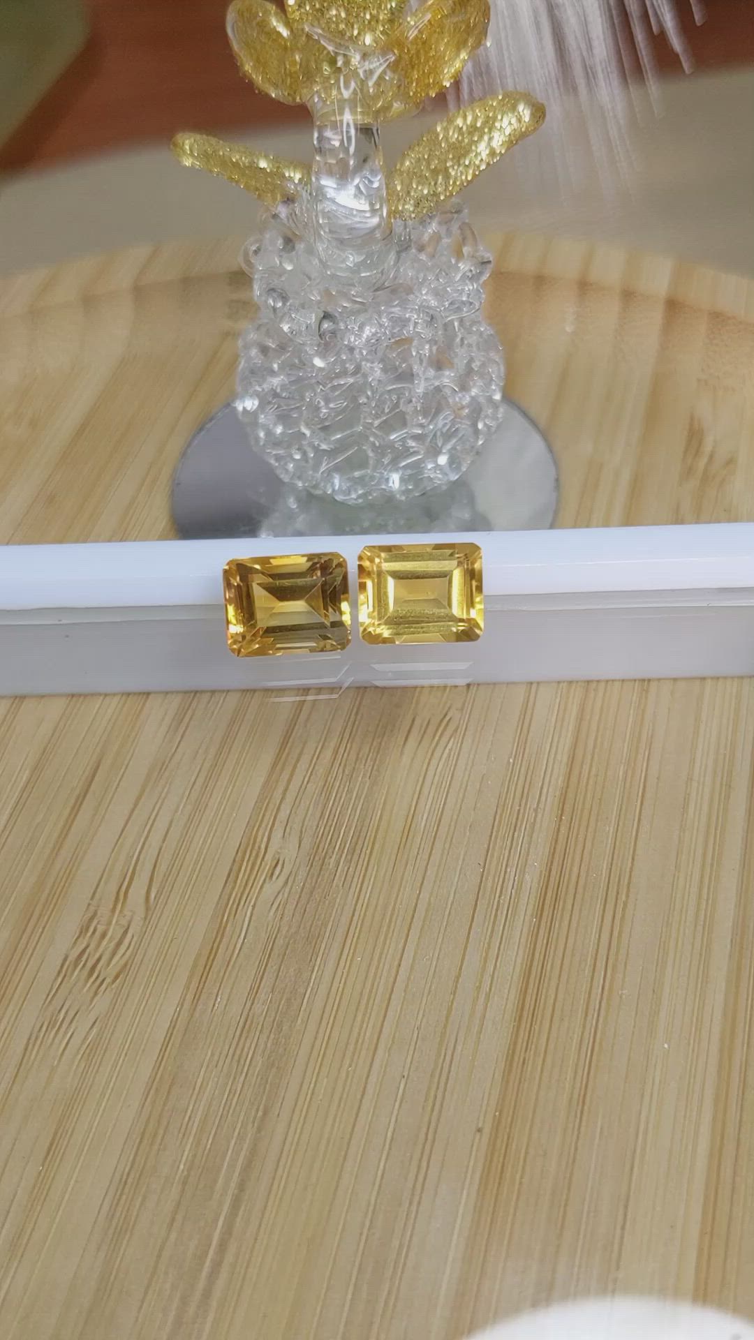 7.63 Ct.Tw.Total Carat Weight Citrine Pair from Brazil Size Video