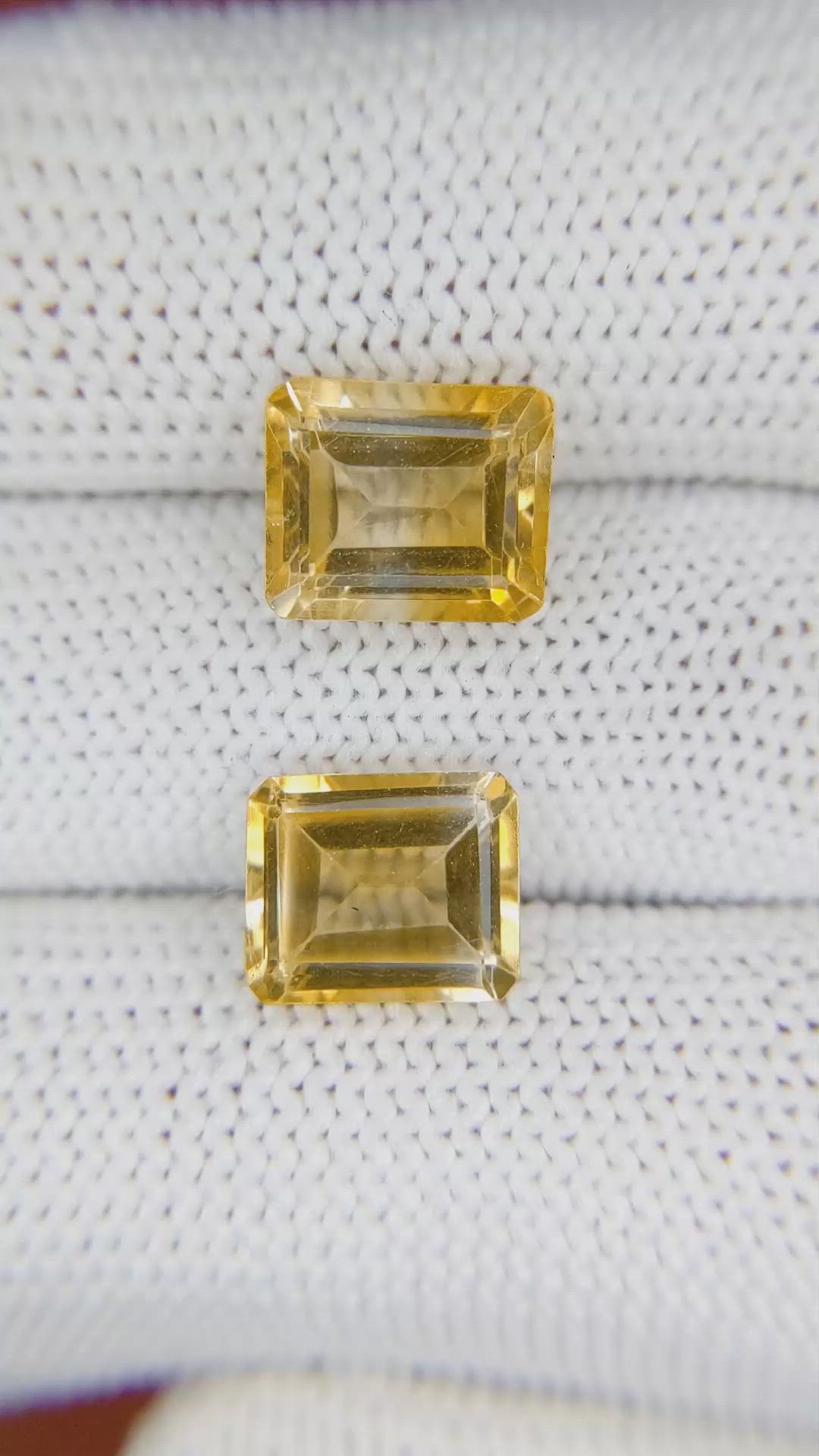 6.08&nbsp;Ct.Tw.Total Carat Weight Citrine Pair from Brazil Size Video