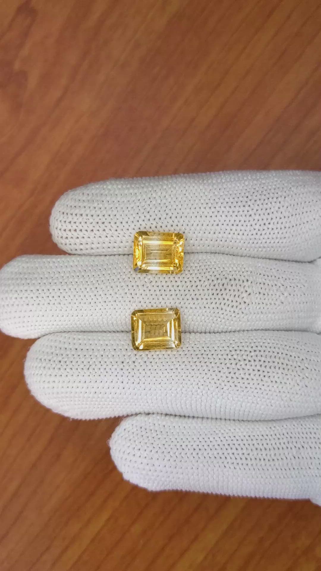 6.08&nbsp;Ct.Tw.Total Carat Weight Citrine Pair from Brazil Size Video