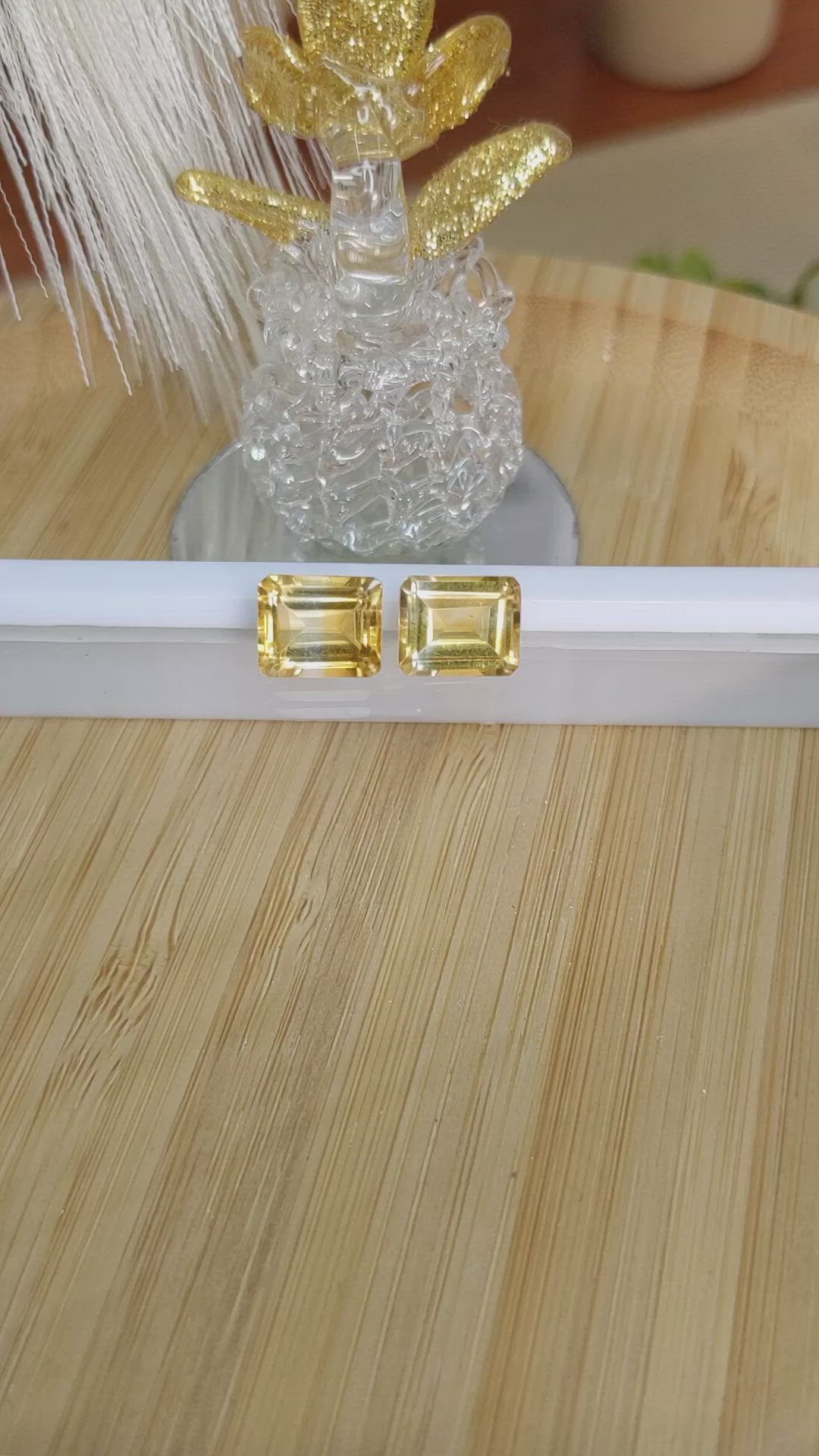 6.08&nbsp;Ct.Tw.Total Carat Weight Citrine Pair from Brazil Size Video