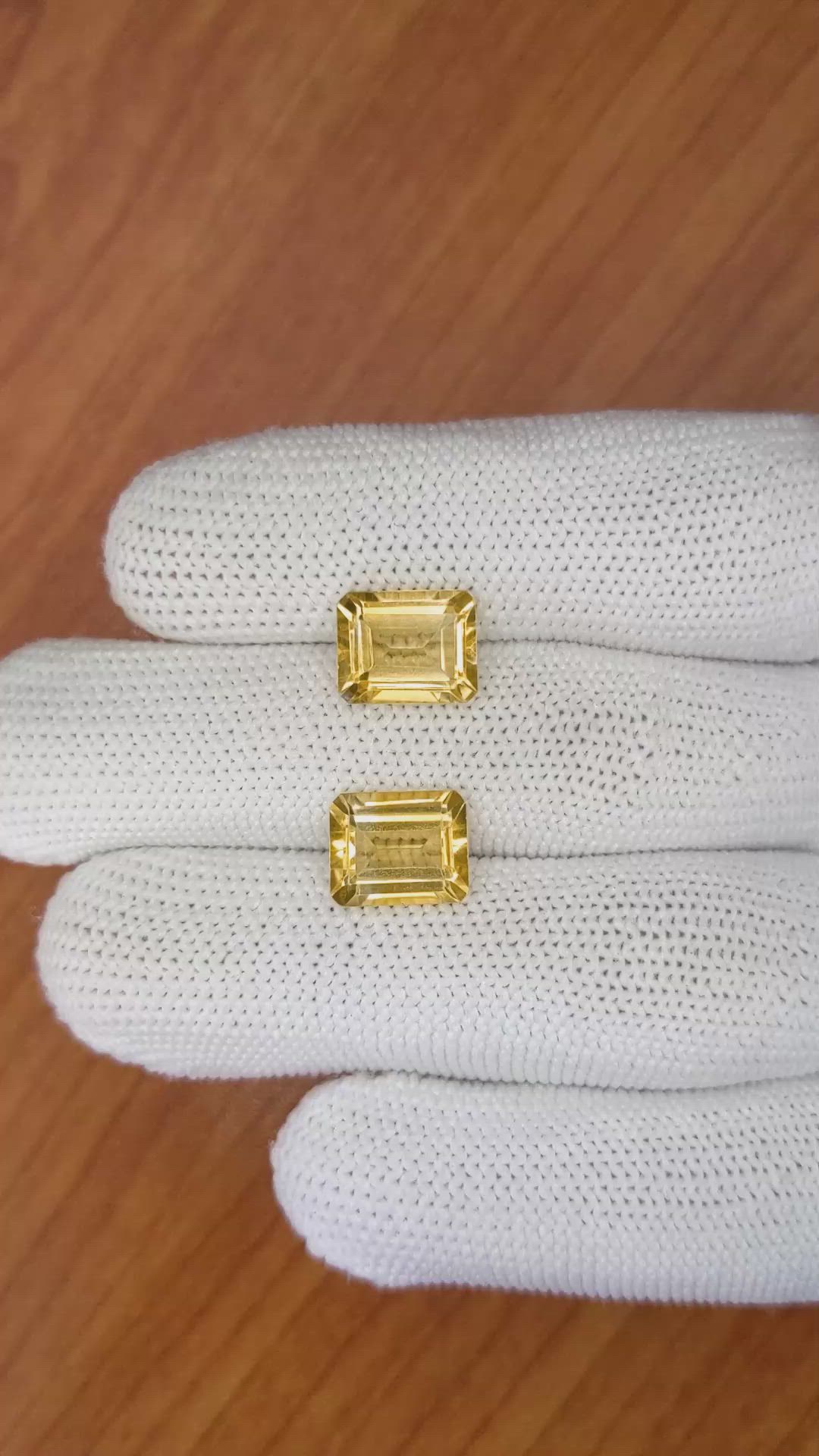 6.11&nbsp;Ct.Tw.Total Carat Weight Citrine Pair from Brazil Size Video