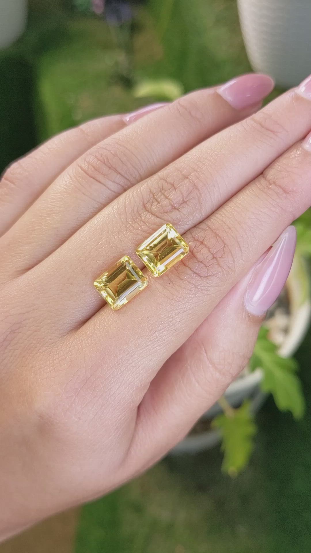 6.70 Ct.Tw.Total Carat Weight Citrine Pair from Brazil Size Video