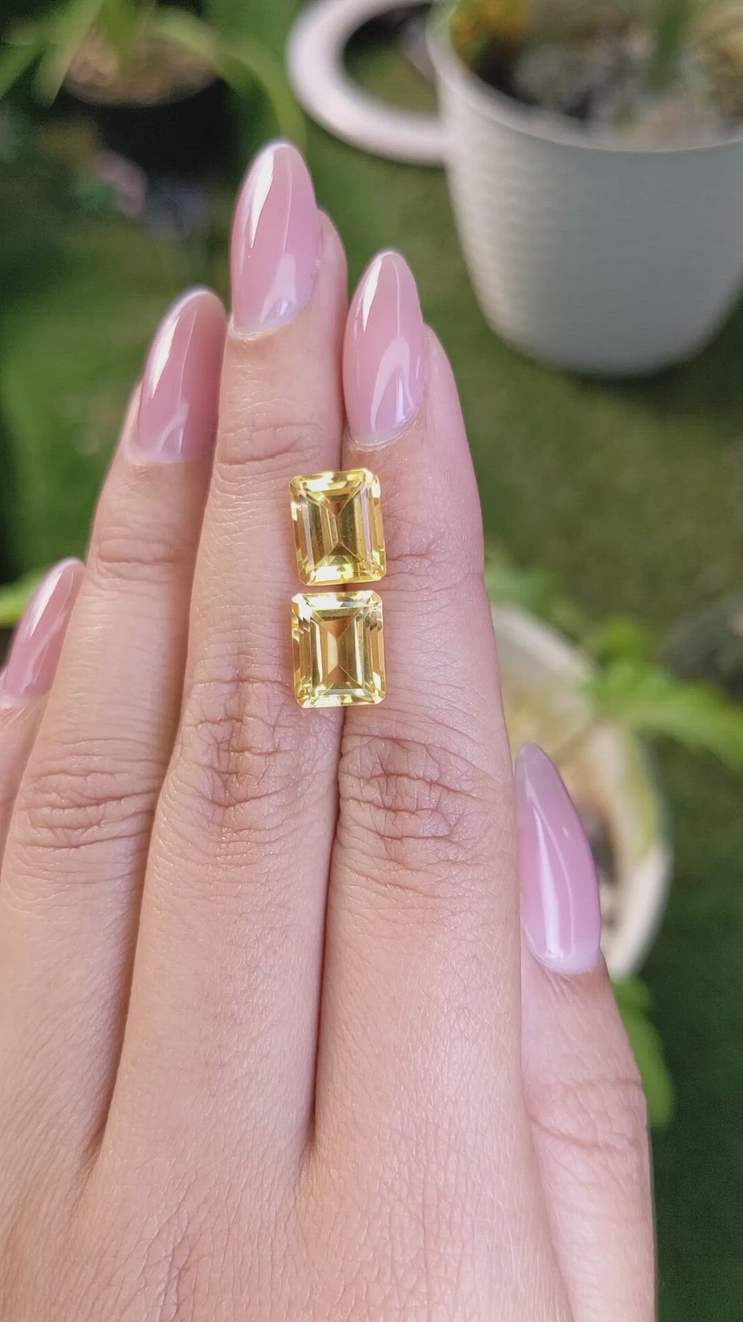 6.70 Ct.Tw.Total Carat Weight Citrine Pair from Brazil Size Video