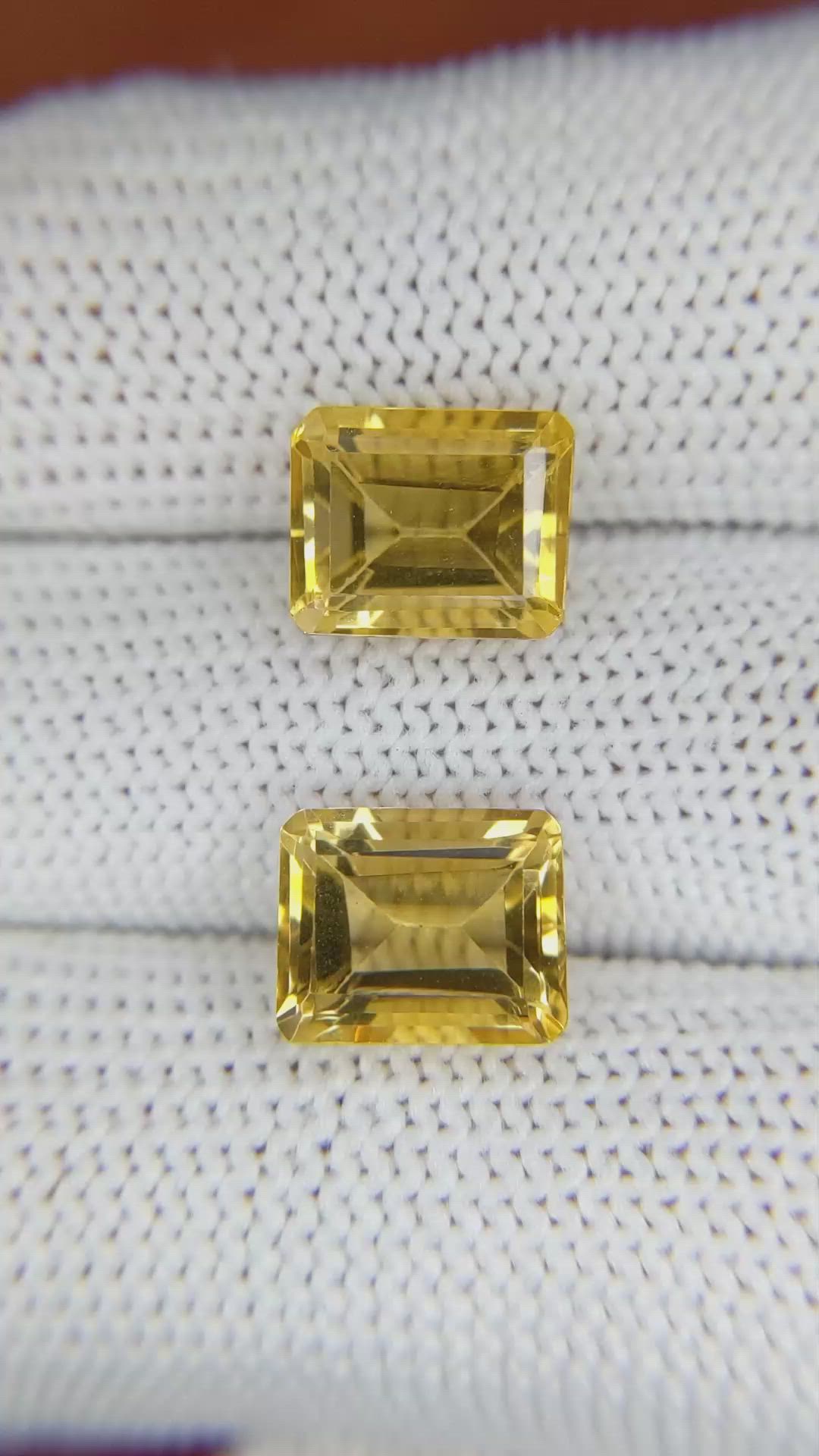 6.70 Ct.Tw.Total Carat Weight Citrine Pair from Brazil Size Video