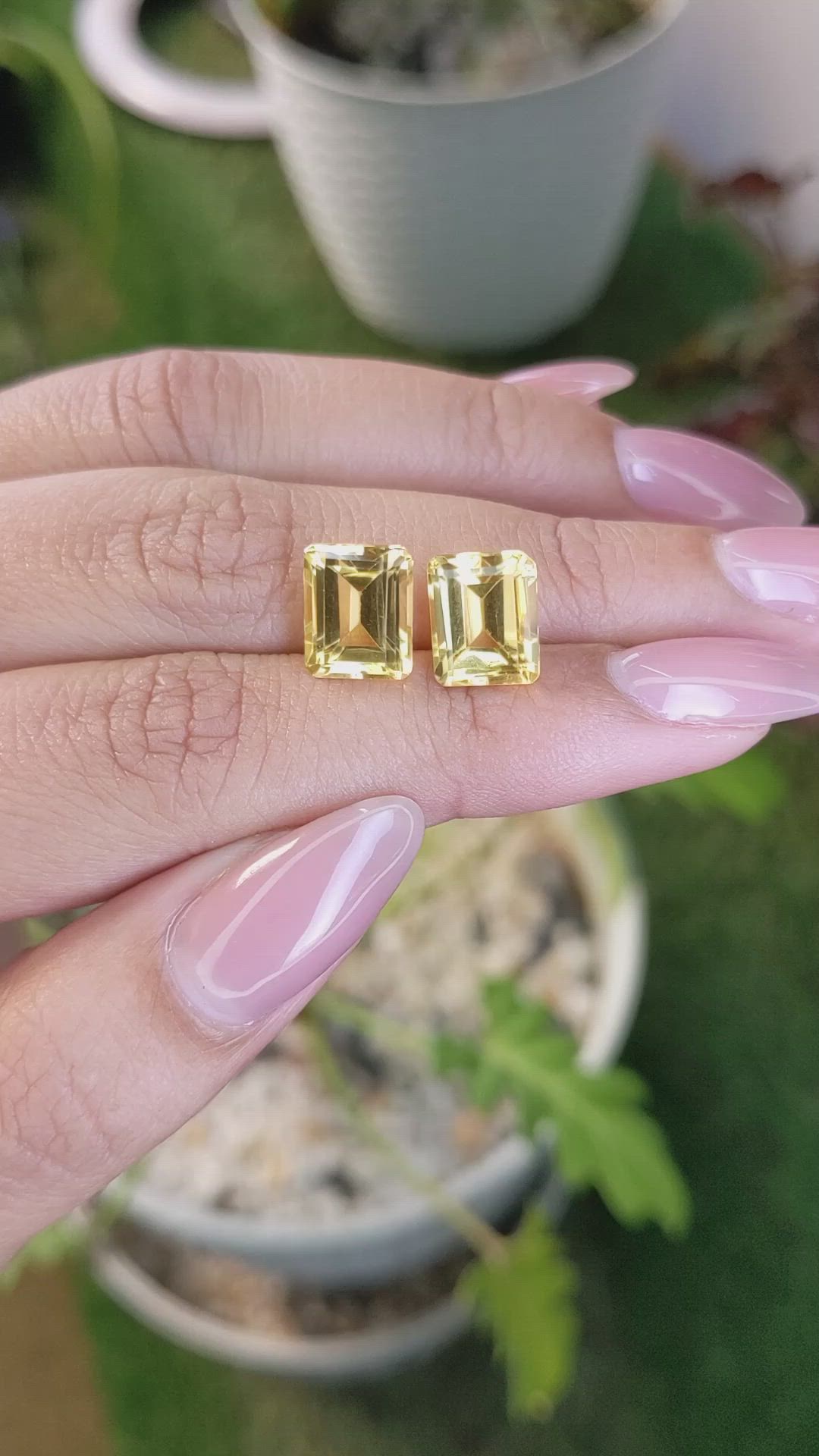 6.70 Ct.Tw.Total Carat Weight Citrine Pair from Brazil Size Video