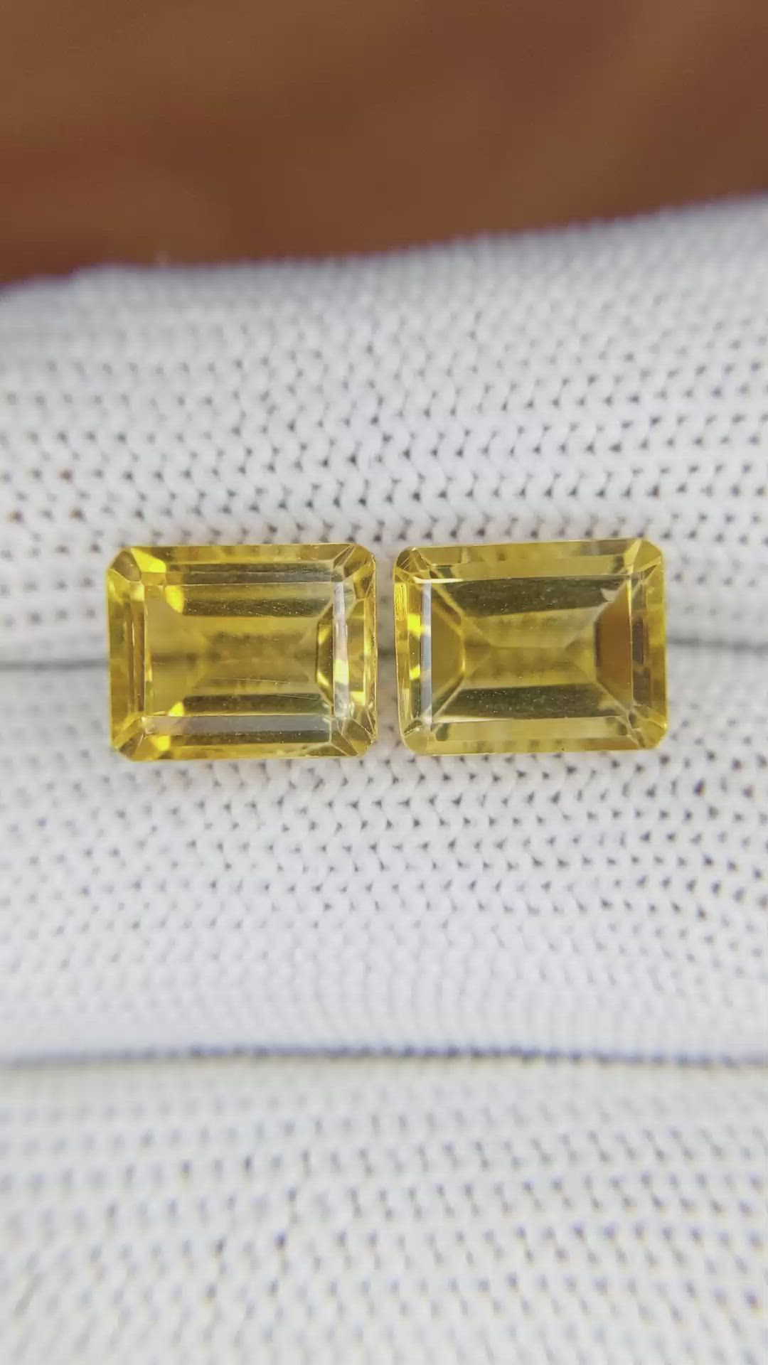 7.31&nbsp;Ct.Tw.Total Carat Weight Citrine Pair from Brazil Size Video
