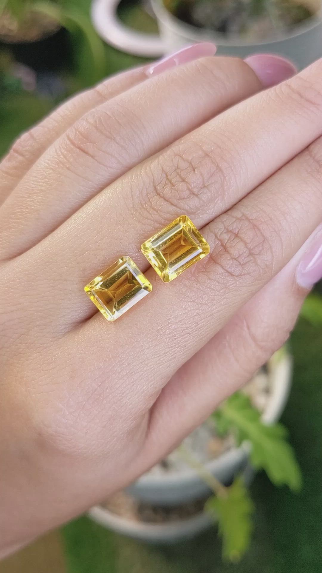 7.31&nbsp;Ct.Tw.Total Carat Weight Citrine Pair from Brazil Size Video