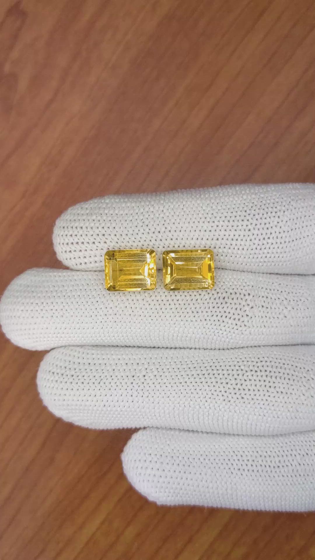 7.31&nbsp;Ct.Tw.Total Carat Weight Citrine Pair from Brazil Size Video