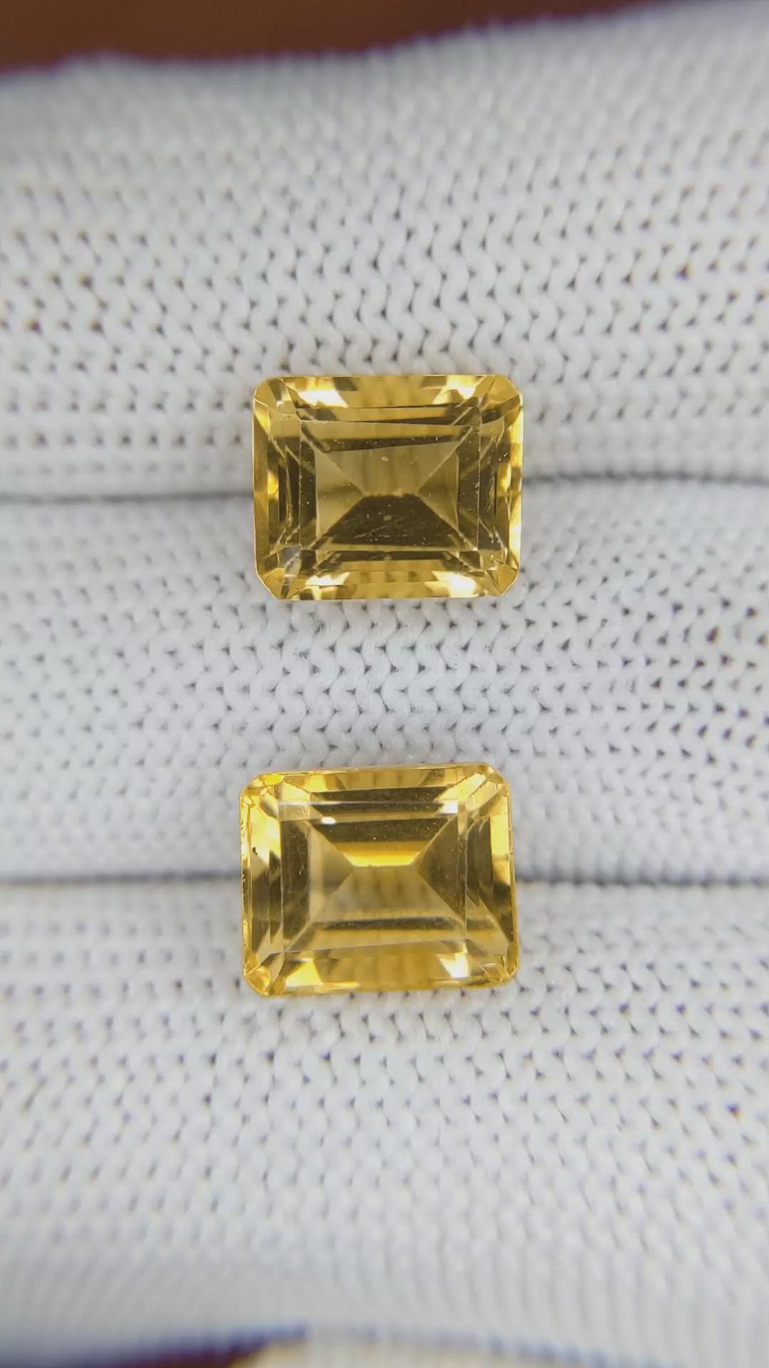 7.99&nbsp;Ct.Tw.Total Carat Weight Citrine Pair from Brazil Size Video