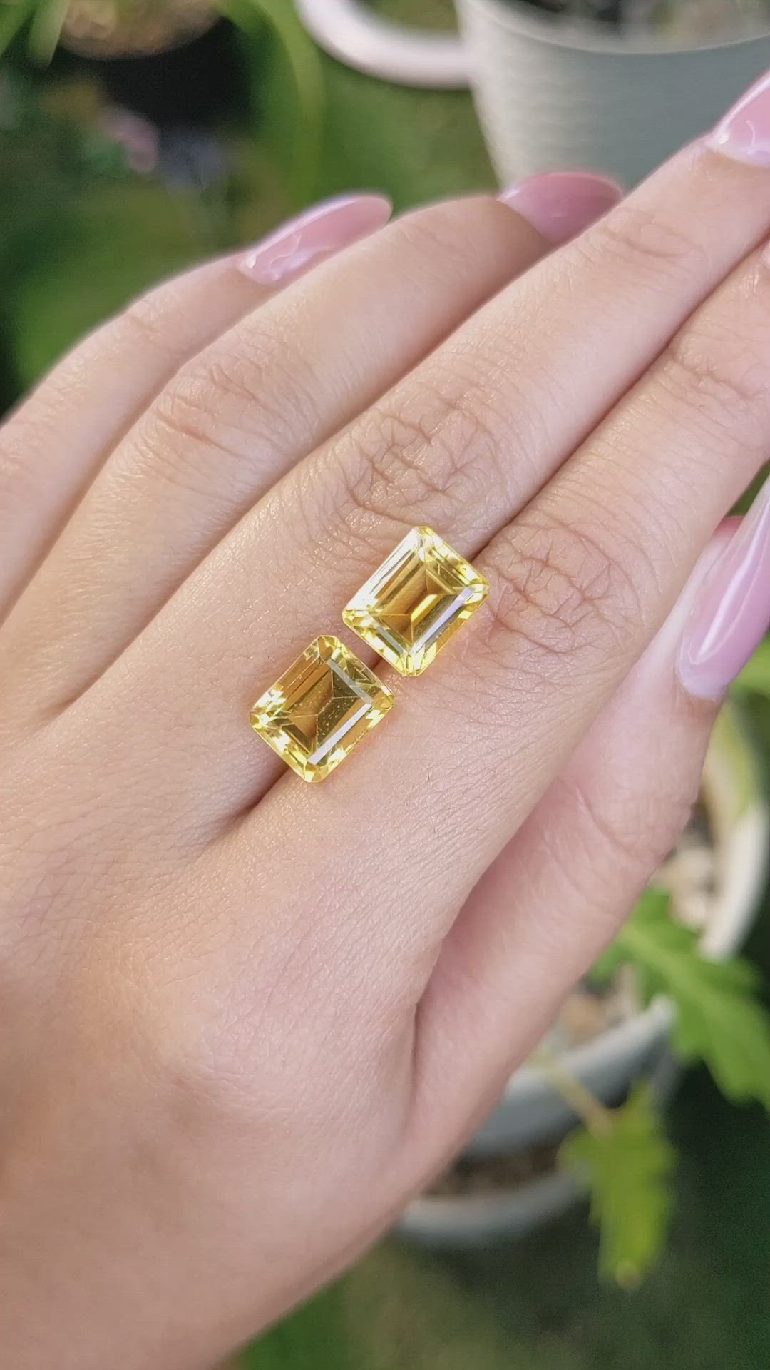 7.99&nbsp;Ct.Tw.Total Carat Weight Citrine Pair from Brazil Size Video