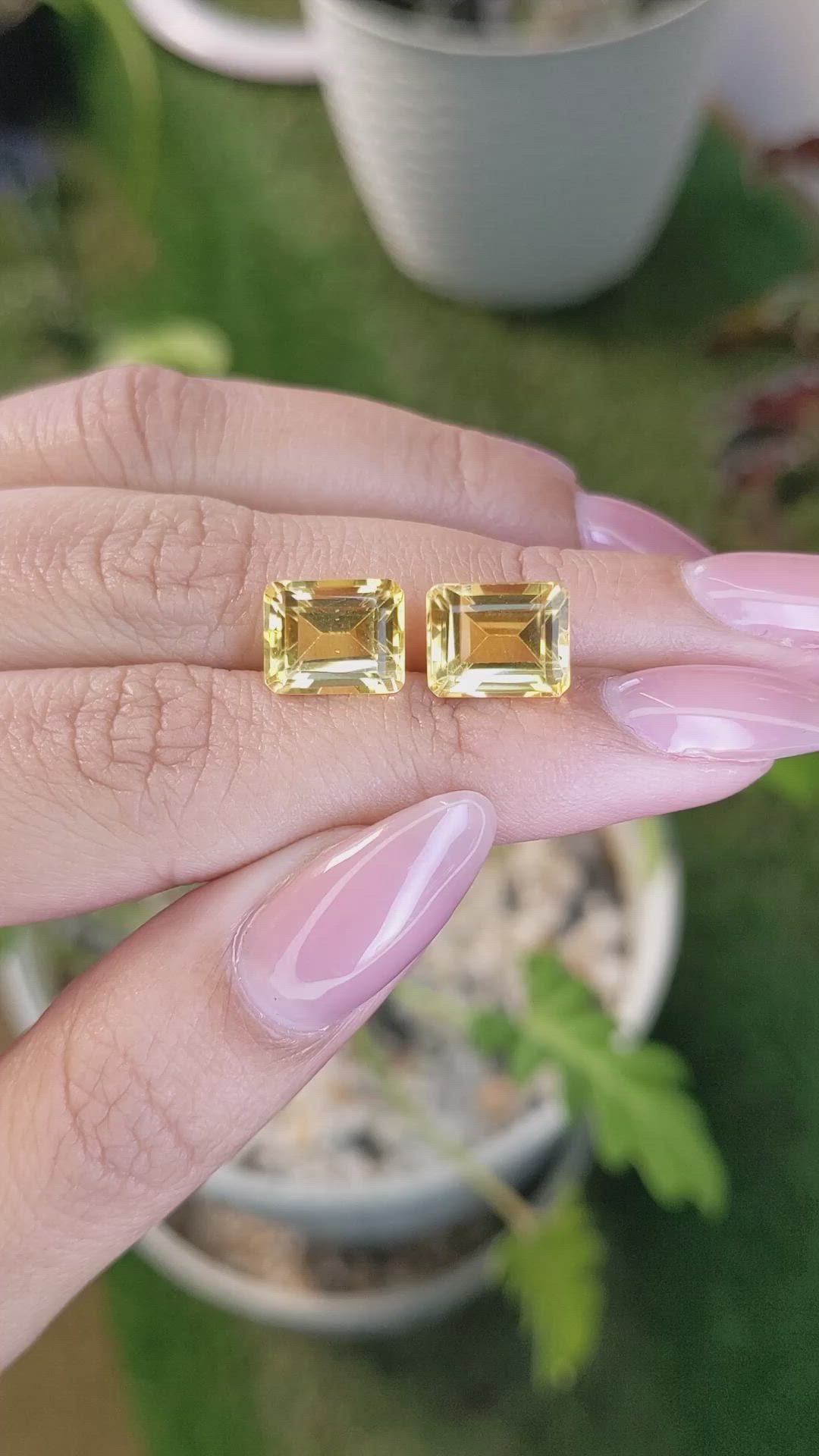 7.99&nbsp;Ct.Tw.Total Carat Weight Citrine Pair from Brazil Size Video
