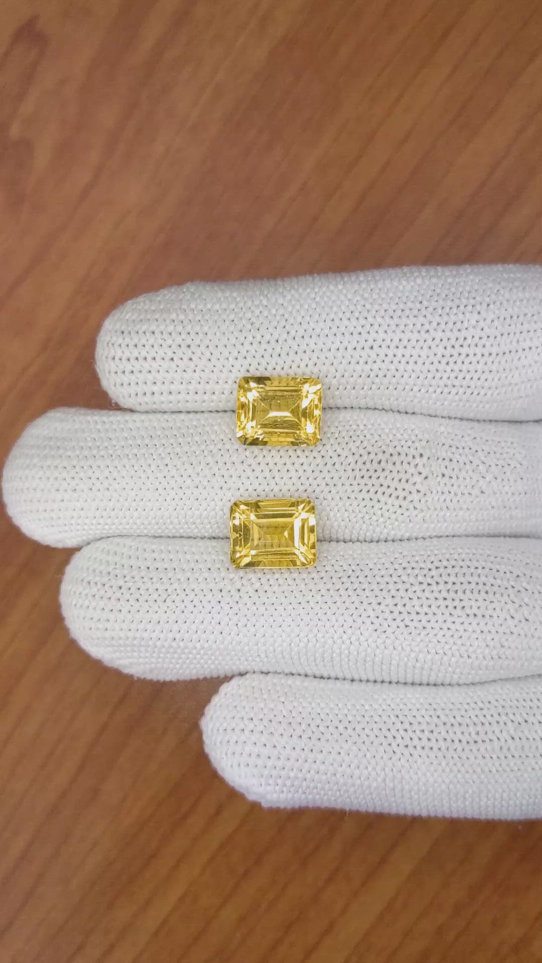 7.99&nbsp;Ct.Tw.Total Carat Weight Citrine Pair from Brazil Size Video