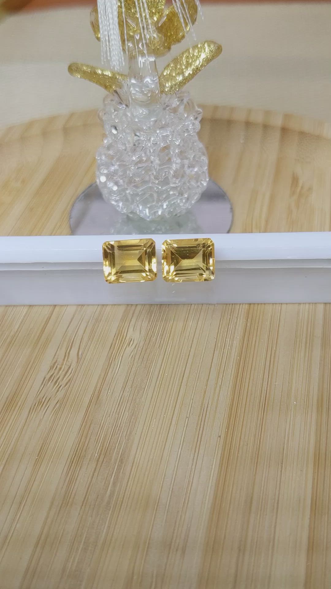 7.99&nbsp;Ct.Tw.Total Carat Weight Citrine Pair from Brazil Size Video