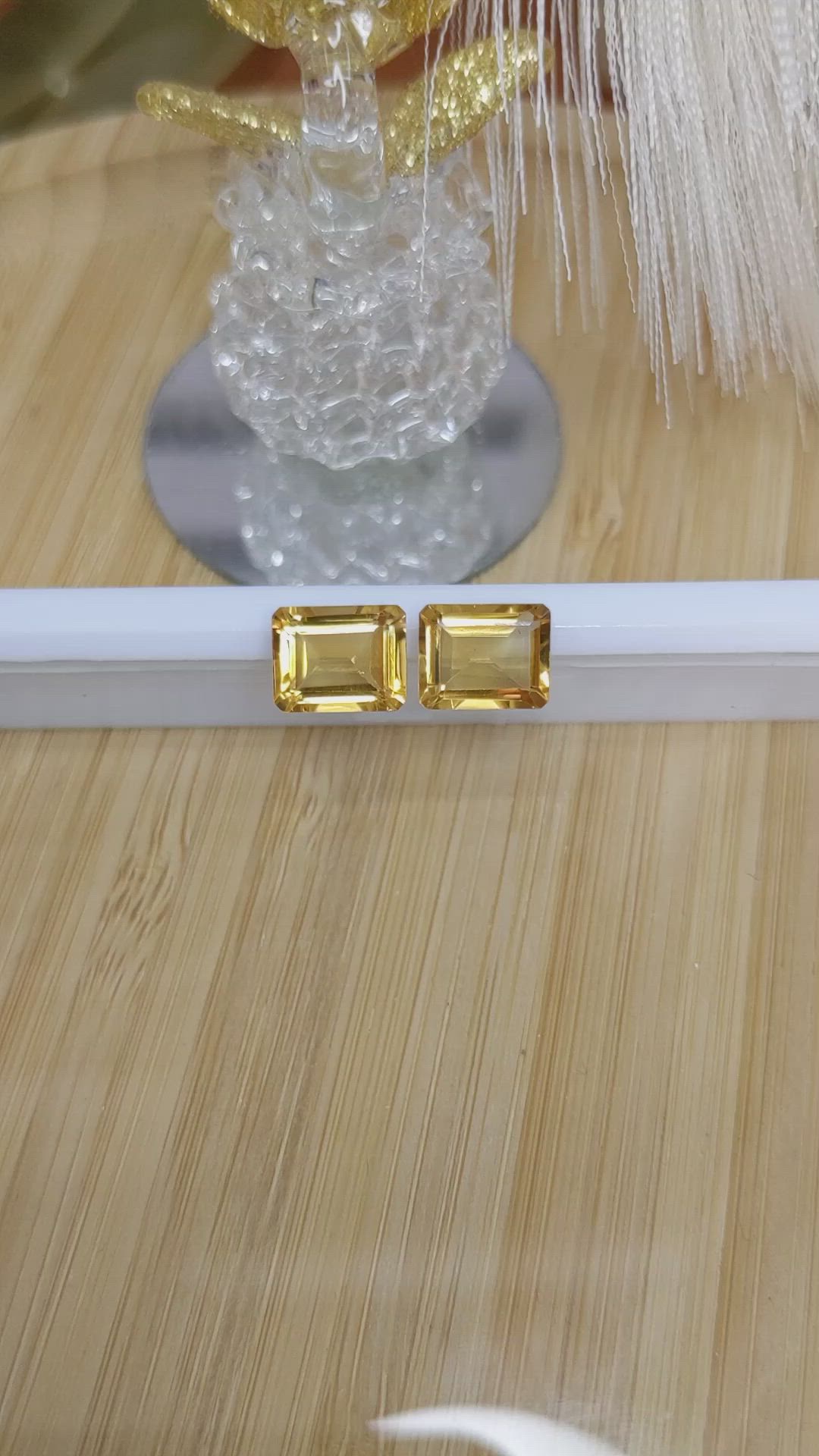6.09&nbsp;Ct.Tw.Total Carat Weight Citrine Pair from Brazil Size Video