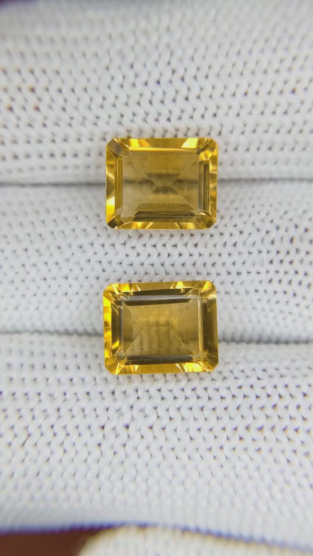 6.09&nbsp;Ct.Tw.Total Carat Weight Citrine Pair from Brazil Size Video