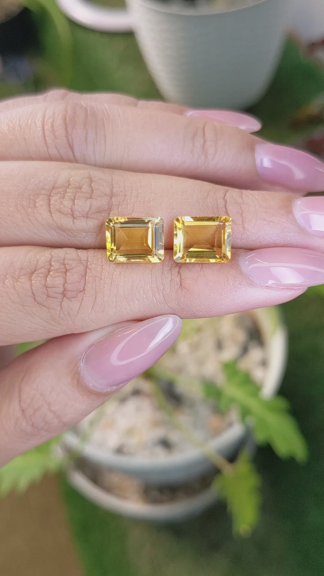 6.09&nbsp;Ct.Tw.Total Carat Weight Citrine Pair from Brazil Size Video