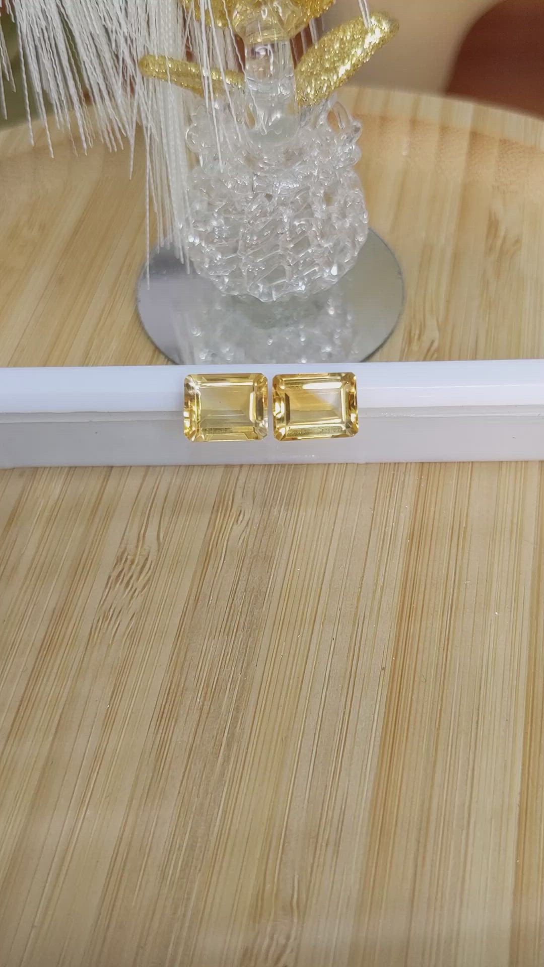 6.39&nbsp;Ct.Tw.Total Carat Weight Citrine Pair from Brazil Size Video