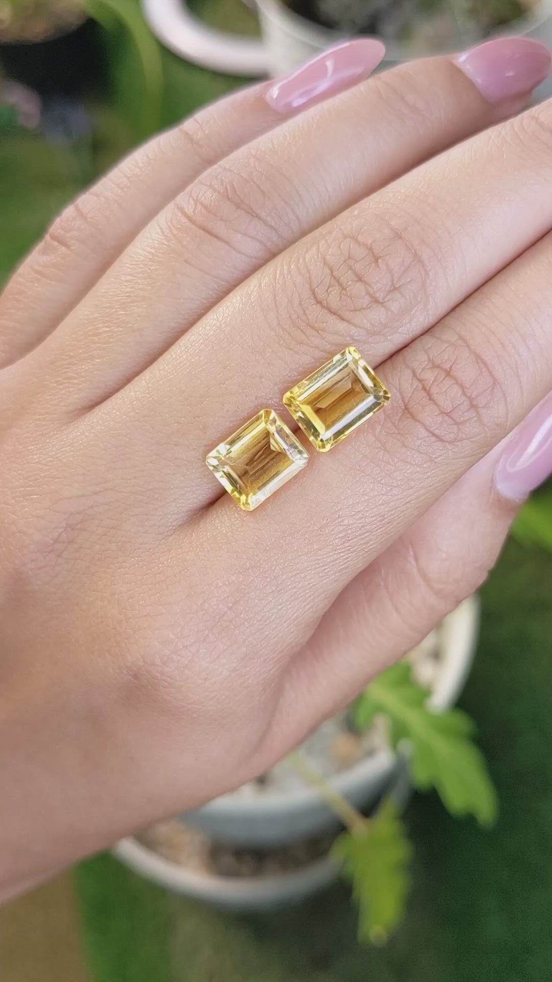 6.39&nbsp;Ct.Tw.Total Carat Weight Citrine Pair from Brazil Size Video