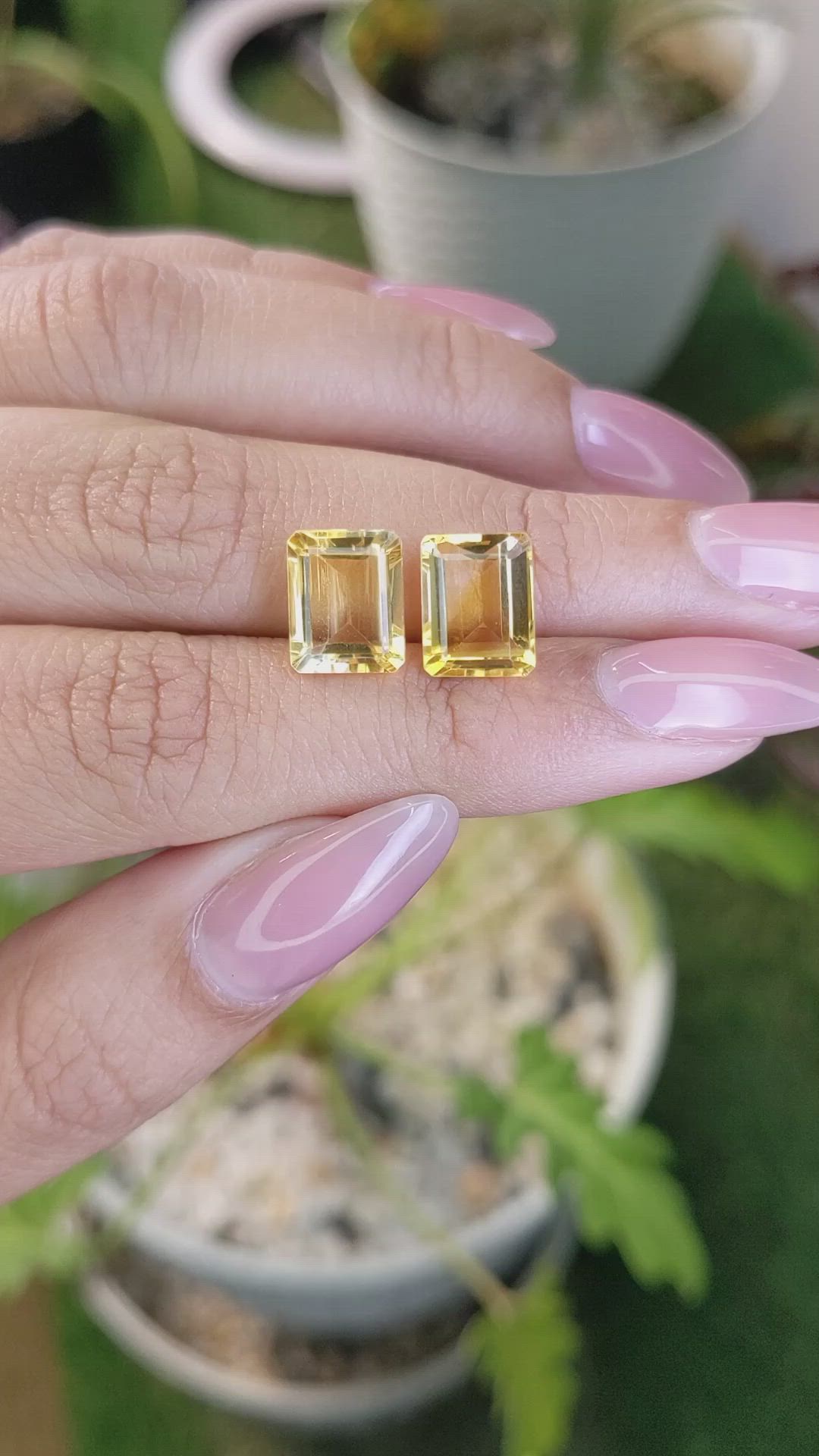 6.39&nbsp;Ct.Tw.Total Carat Weight Citrine Pair from Brazil Size Video