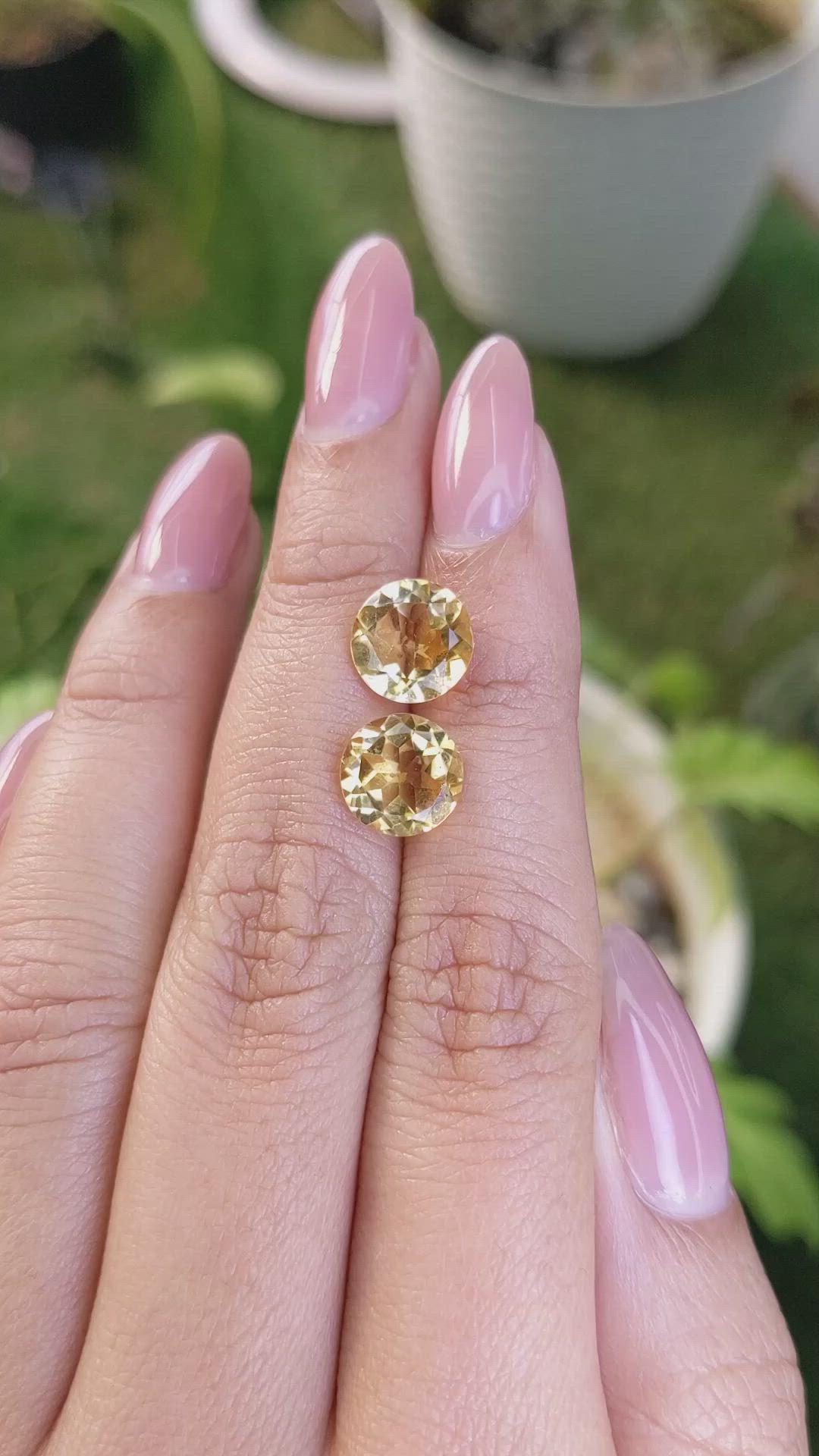 4.31 Ct.Tw.Total Carat Weight Citrine Pair from Brazil Size Video