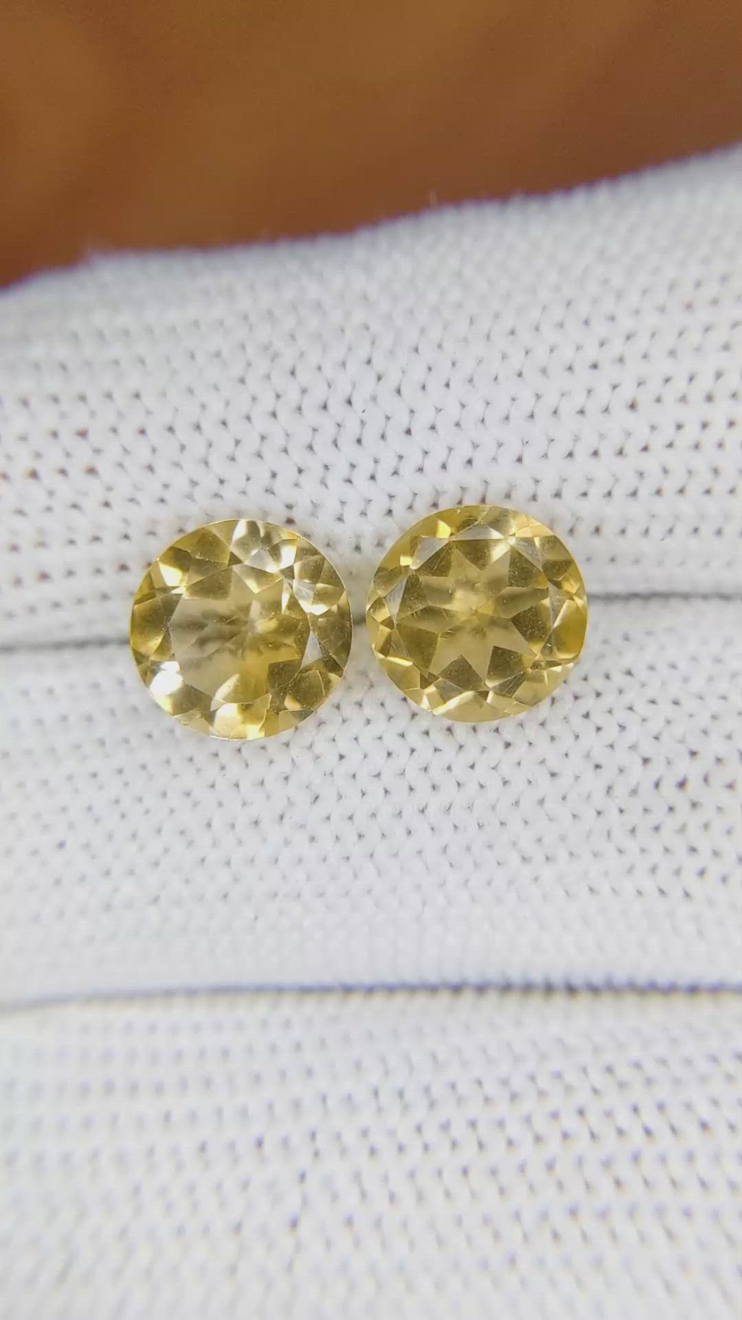 4.31 Ct.Tw.Total Carat Weight Citrine Pair from Brazil Size Video