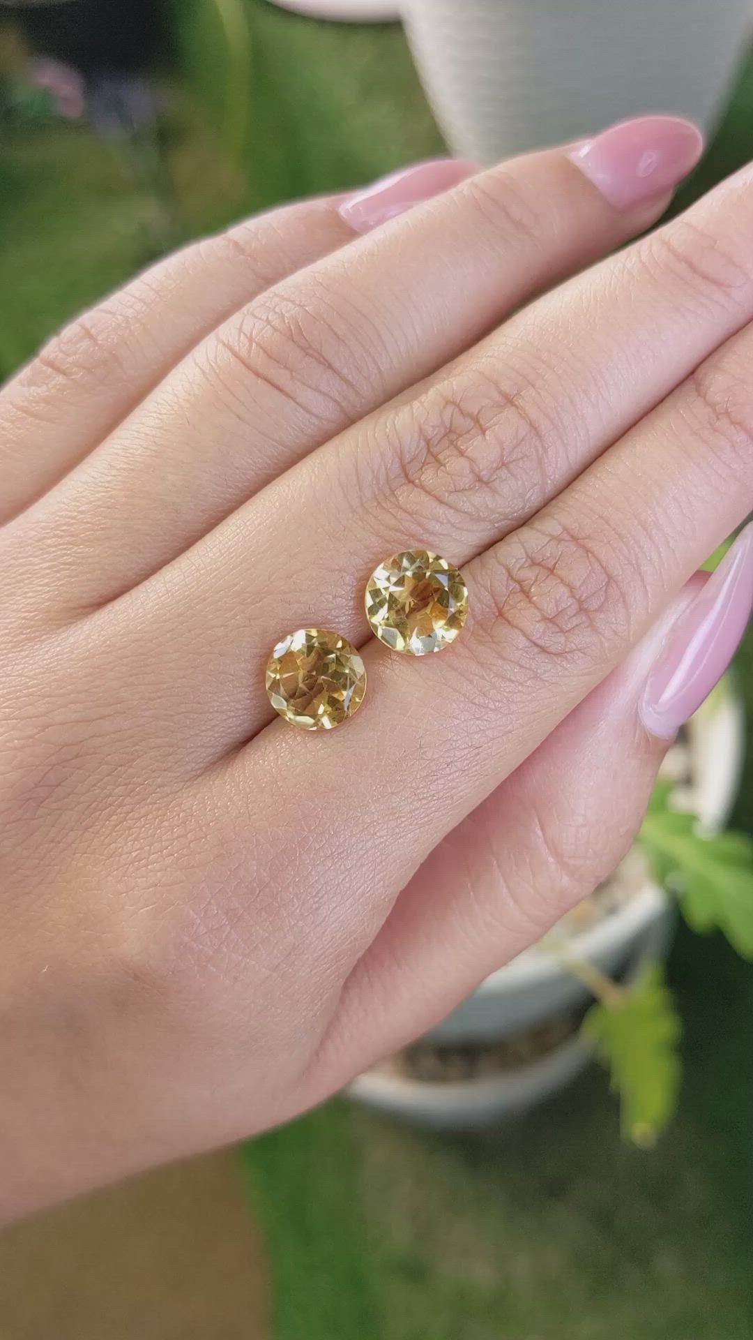 4.31 Ct.Tw.Total Carat Weight Citrine Pair from Brazil Size Video