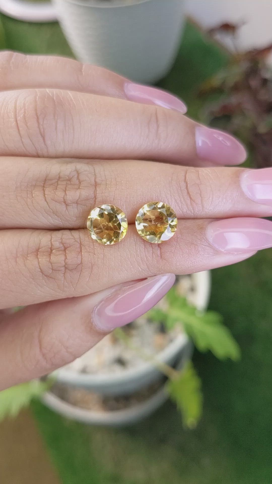 4.31 Ct.Tw.Total Carat Weight Citrine Pair from Brazil Size Video