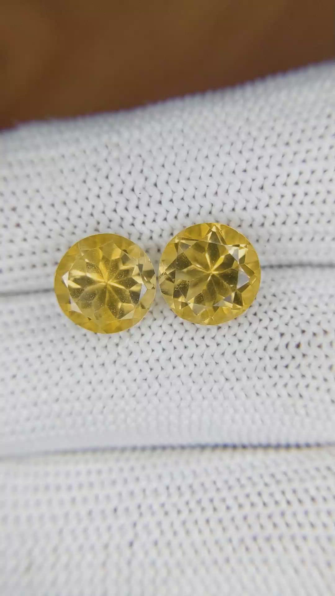 5.29 Ct.Tw.Total Carat Weight Citrine Pair from Brazil Size Video