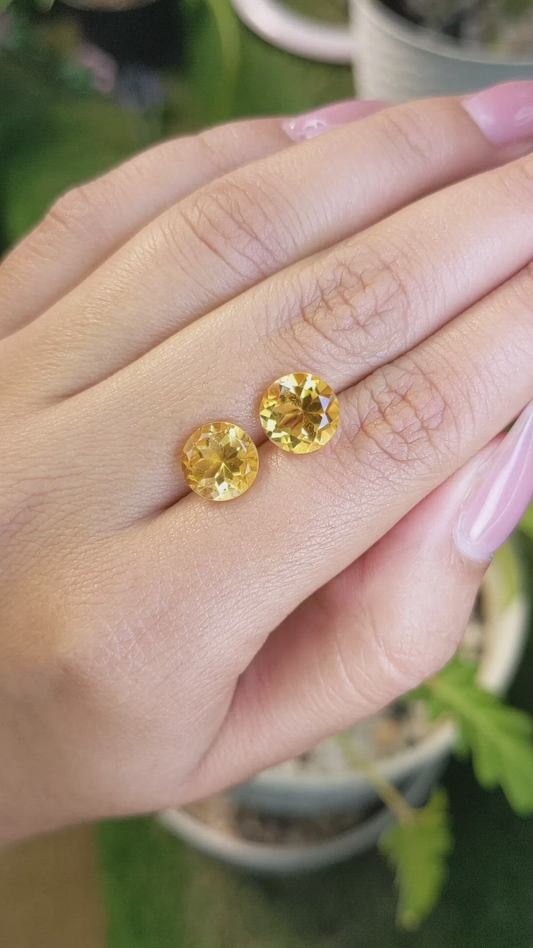 5.29 Ct.Tw.Total Carat Weight Citrine Pair from Brazil Size Video