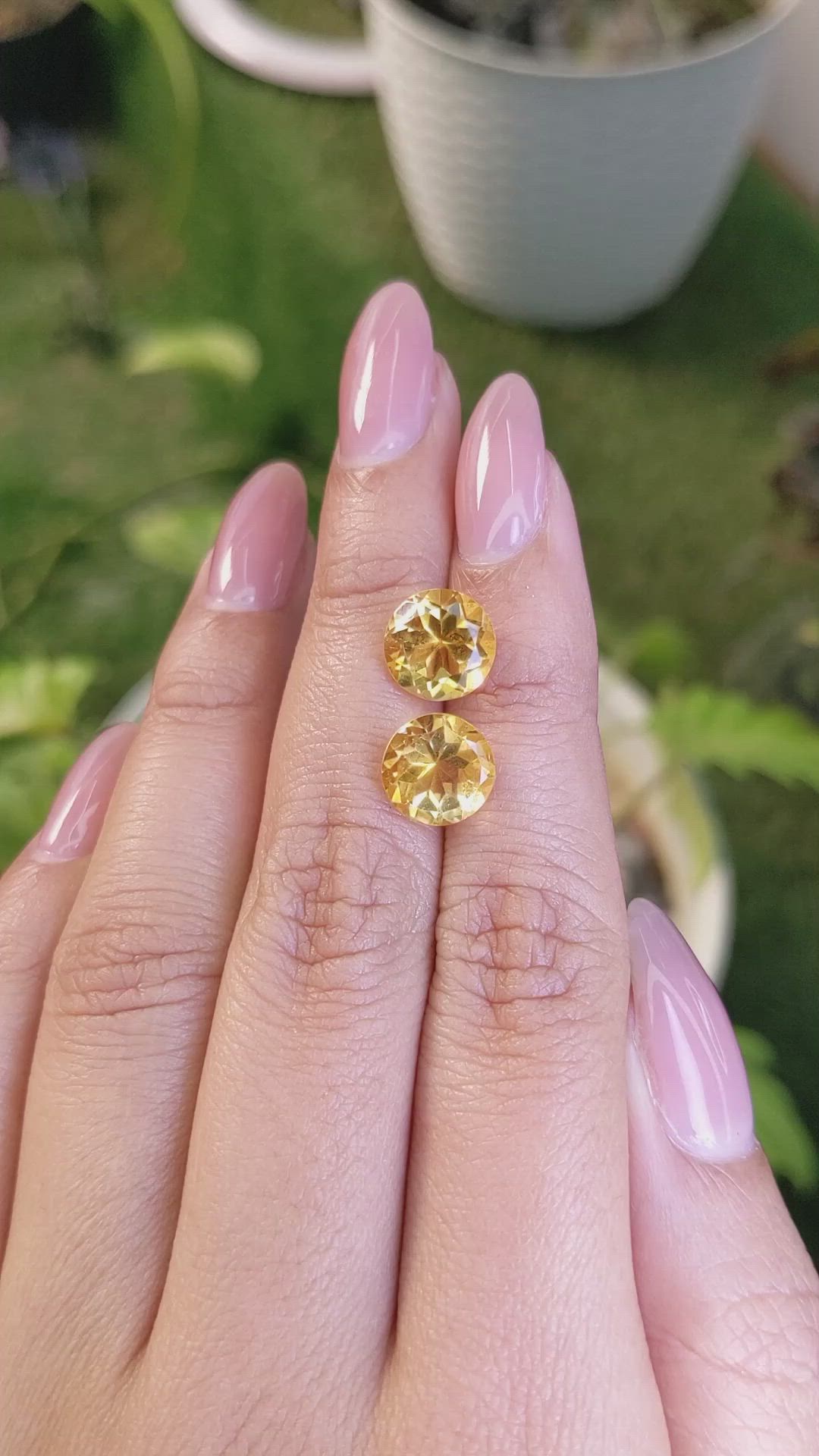 5.29 Ct.Tw.Total Carat Weight Citrine Pair from Brazil Size Video