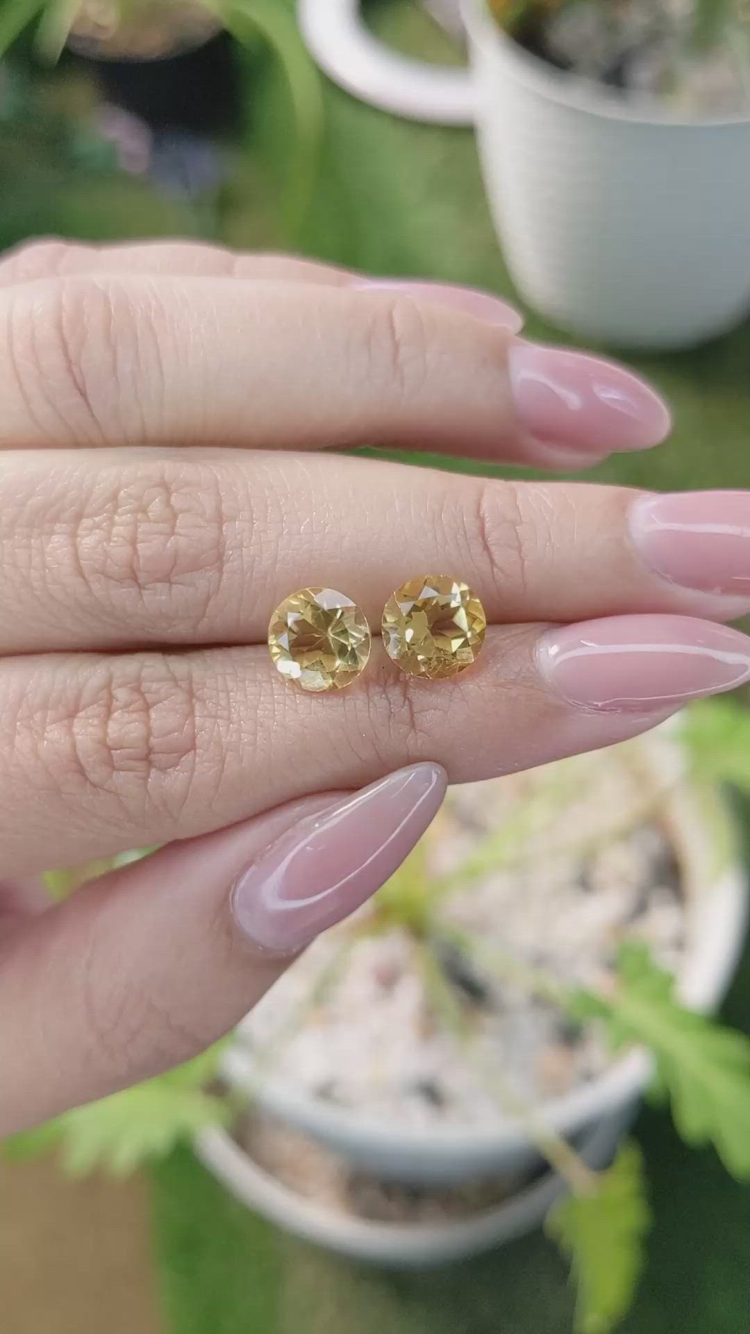 4.00&nbsp;Ct.Tw.Total Carat Weight Citrine Pair from Brazil Size Video